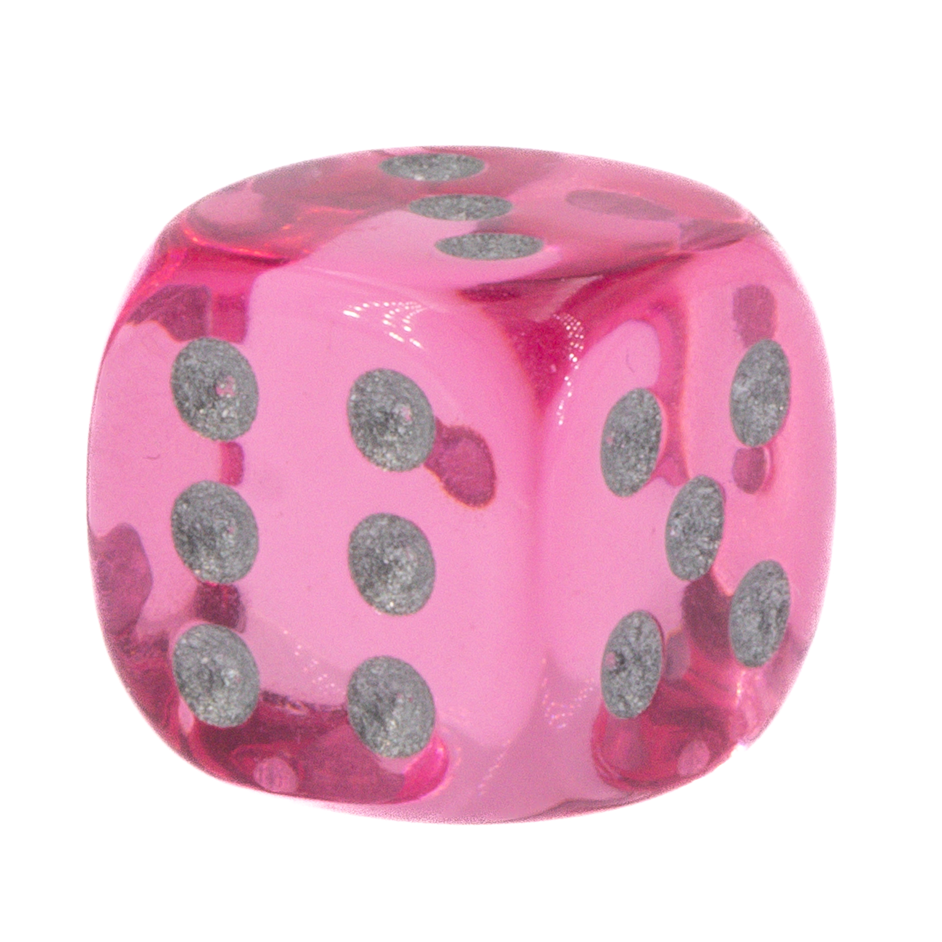 12mm Würfel in pink / silber Transparent