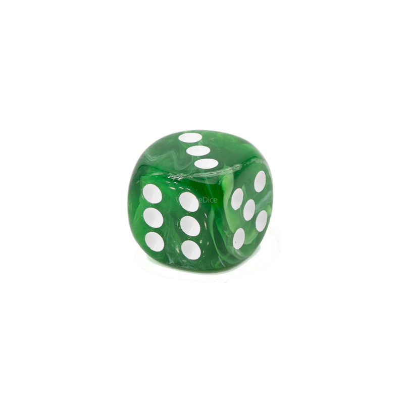 10mm Würfel in grün / weiß Marmor