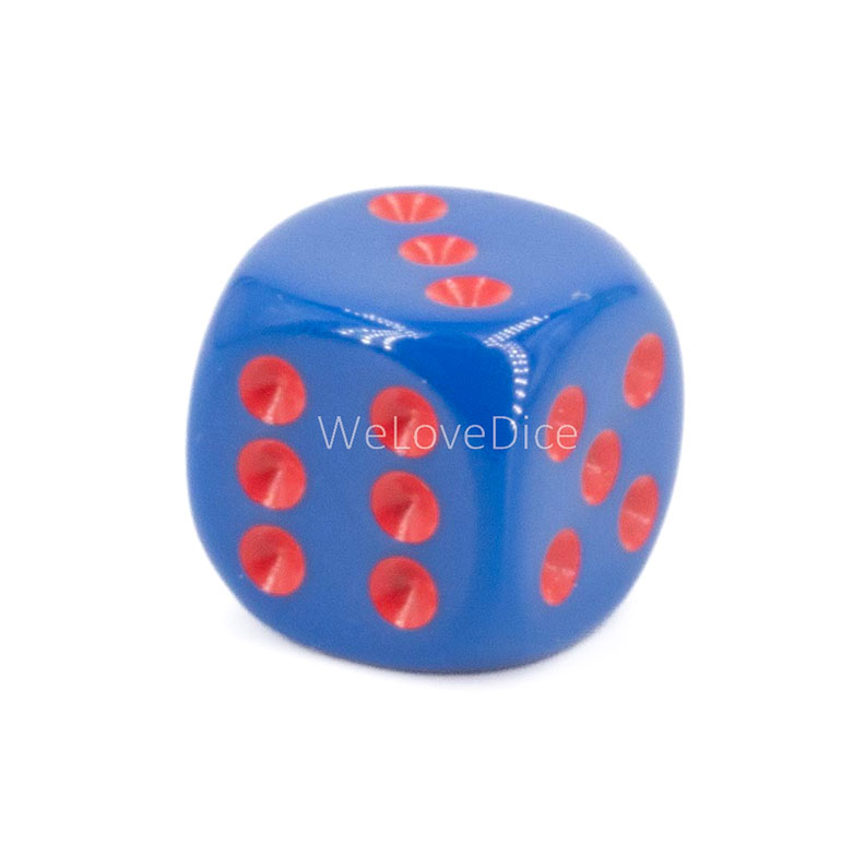 16mm Würfel in blau / rot Satt