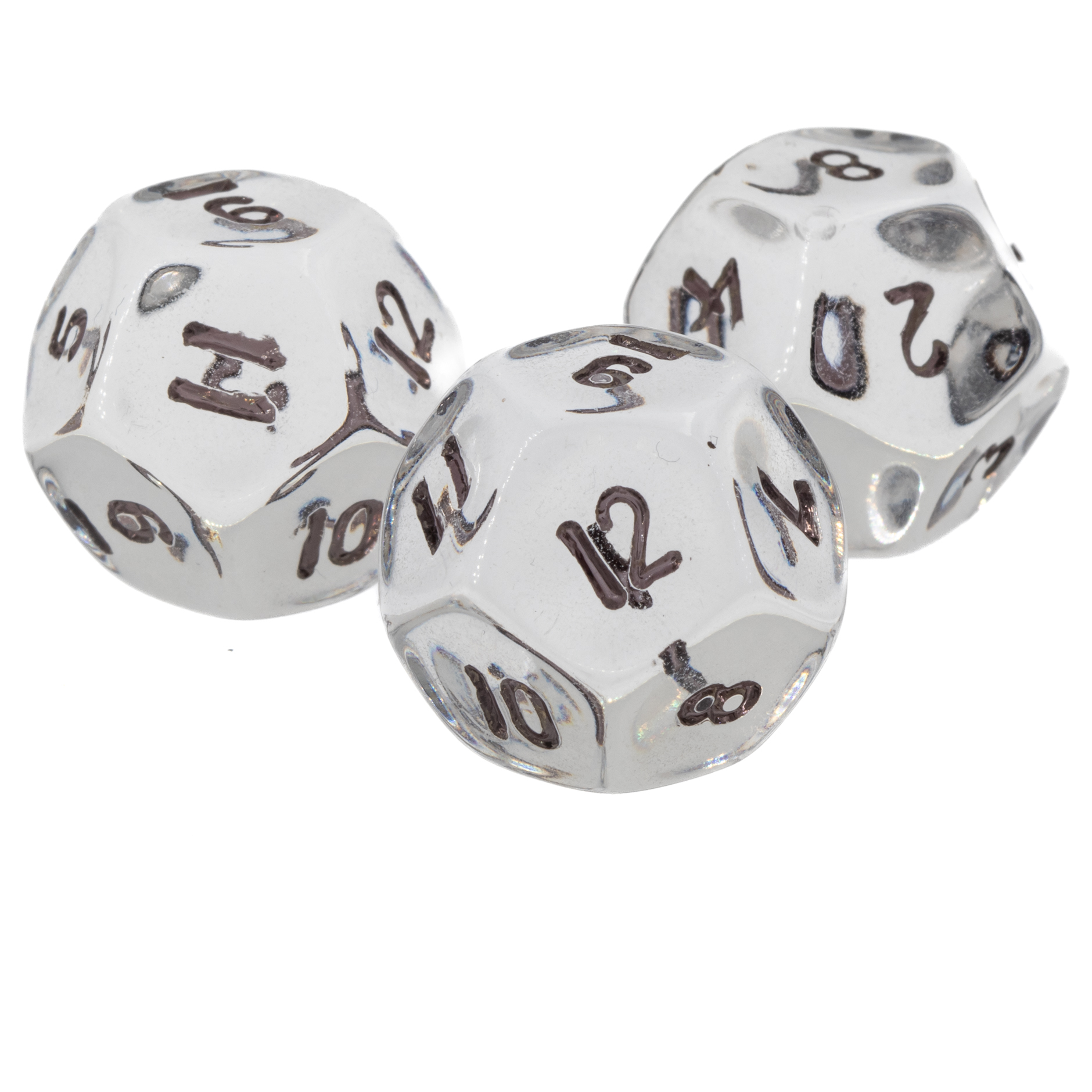 W12 Würfel in glasklar transparent / schwarz Transparent