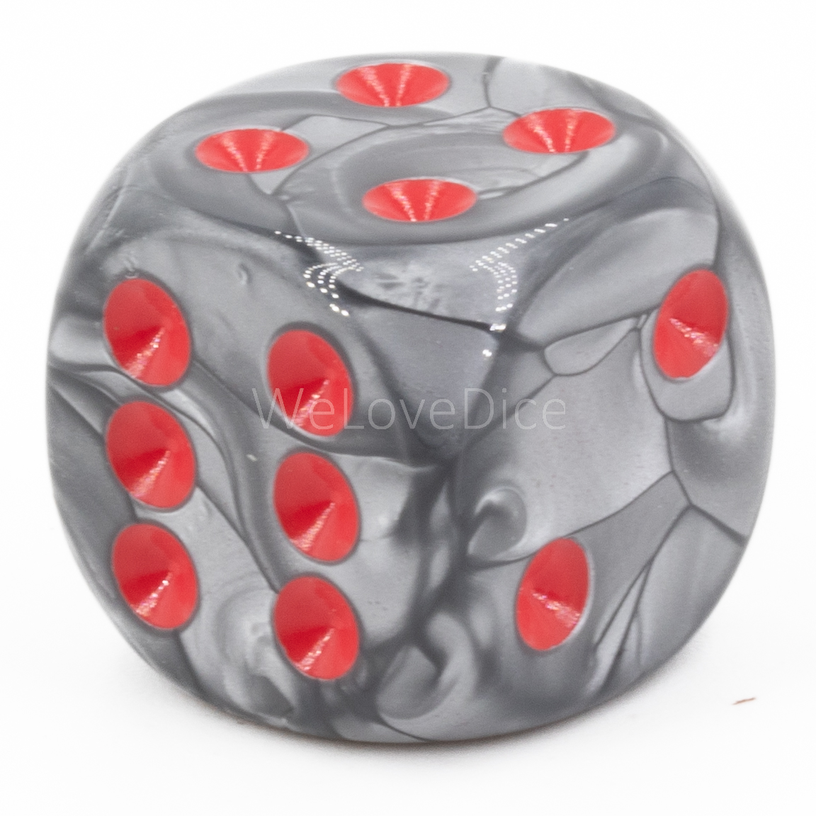 35mm Würfel in grau / rot Seide