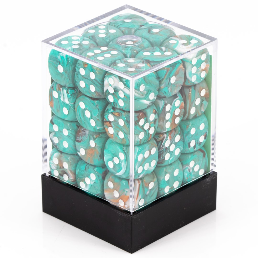 Borealis Hellgrün / Gold 12mm W6 Würfel Set (36 Würfel)