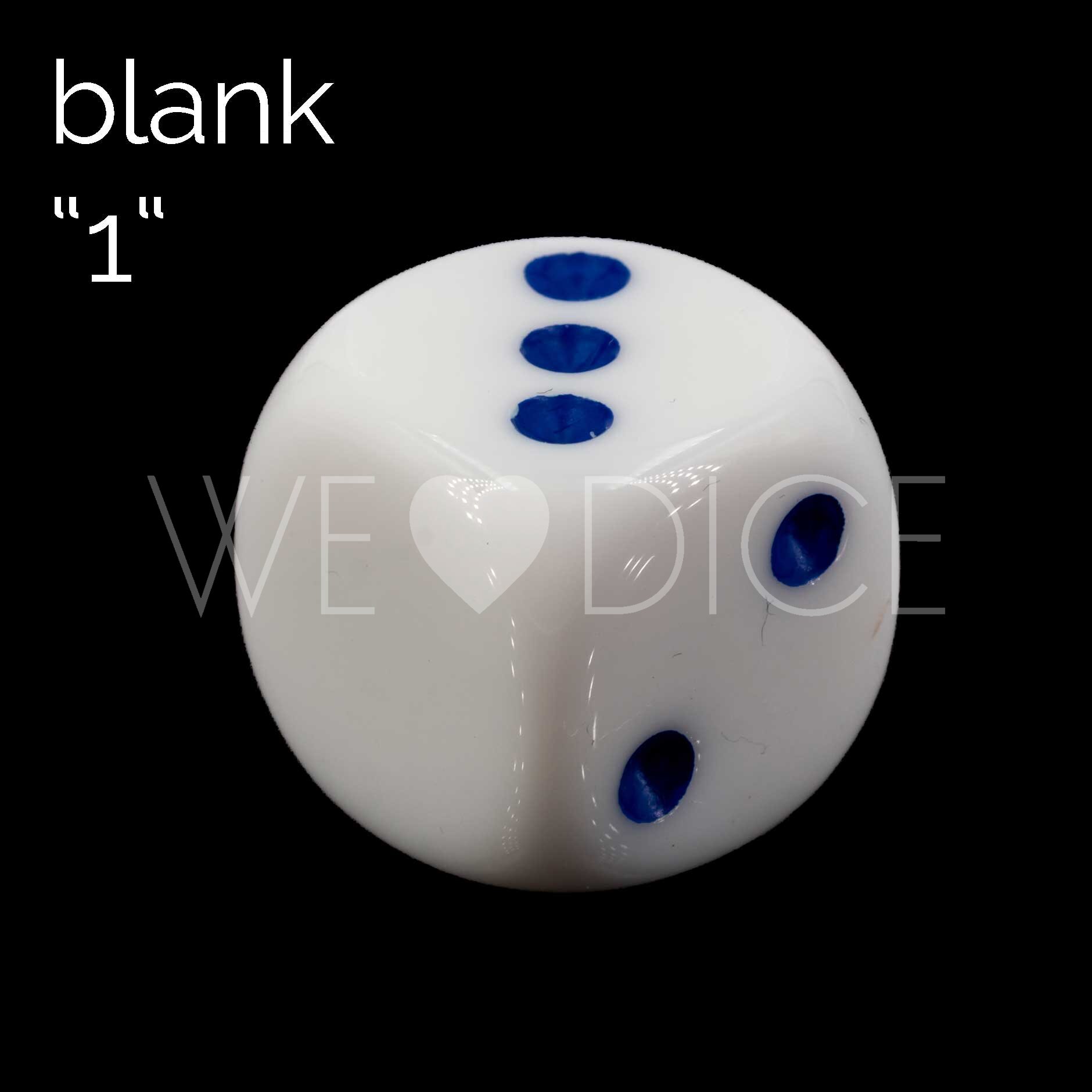 16mm Würfel in weiss / blau Satt ohne "1"