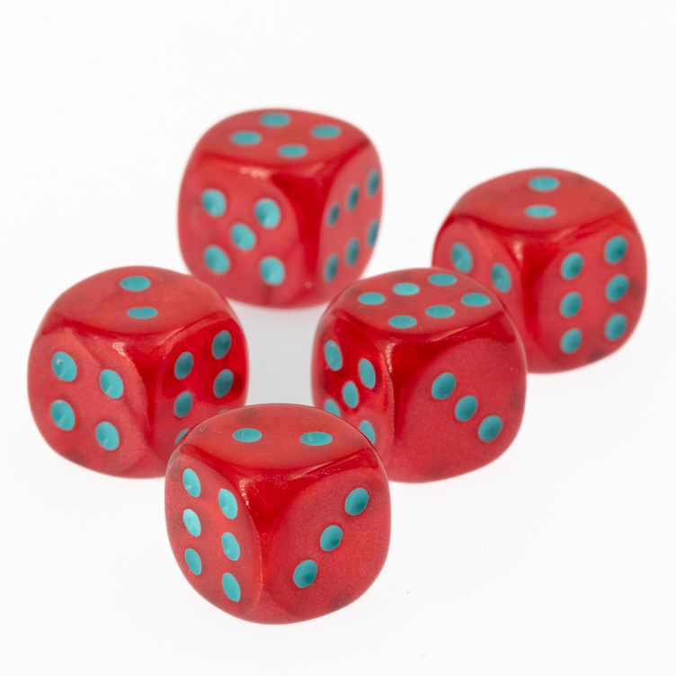 10mm Würfel in rot  Seide