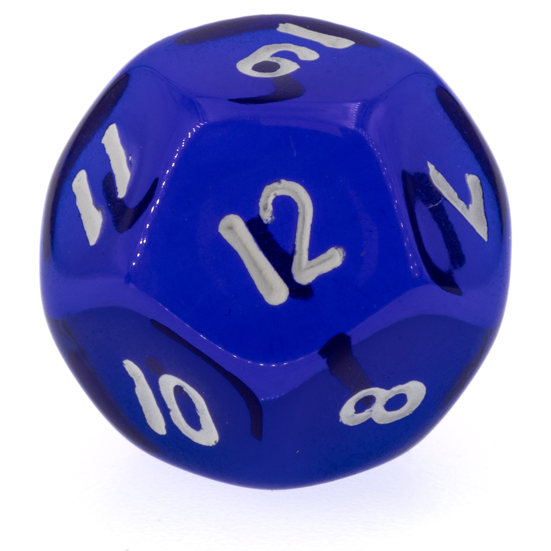 W12 Würfel in dunkelblau / weiß Transparent