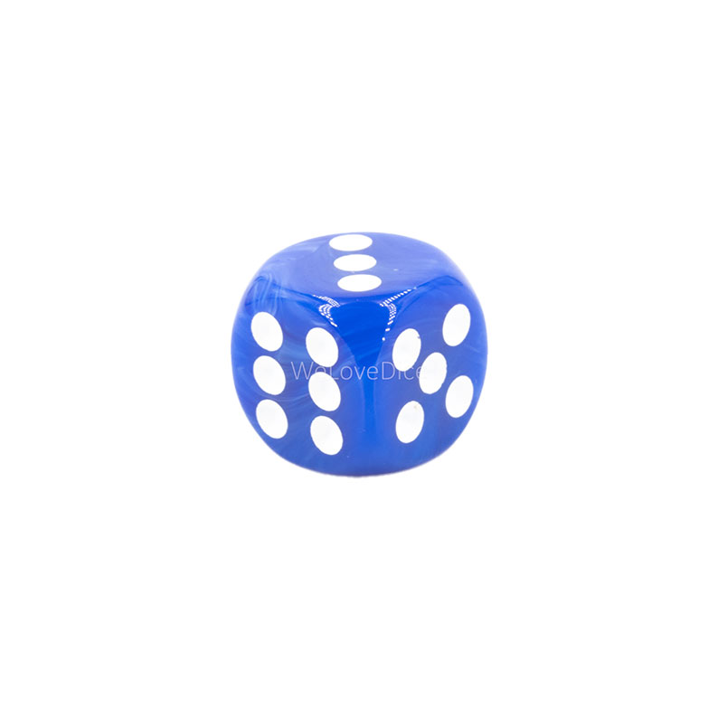 10mm Würfel in jeans blau / weiß Marmor