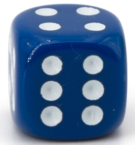 50mm Würfel in dunkelblau / weiß Satt
