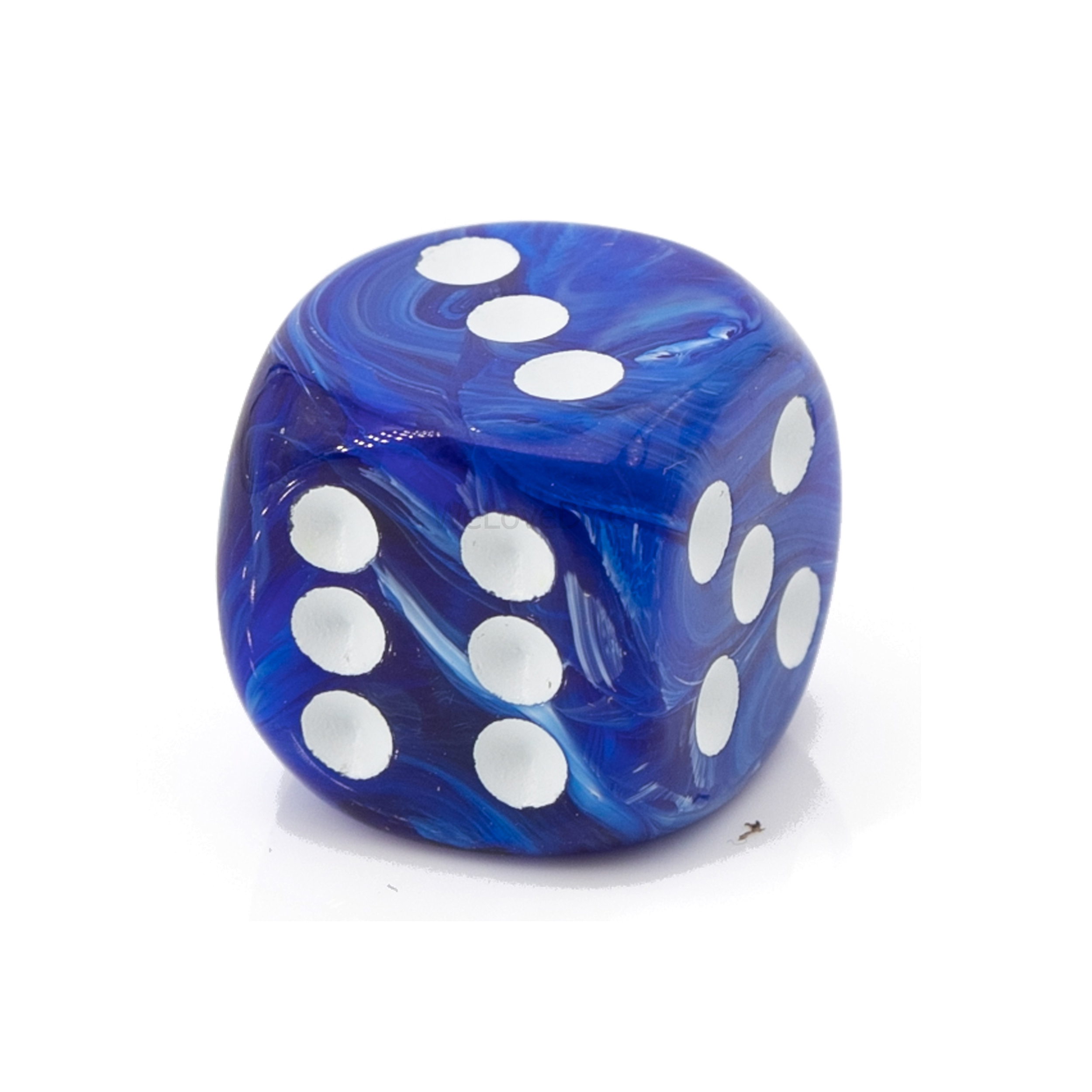 16mm Würfel in blau  / weiß Marmor