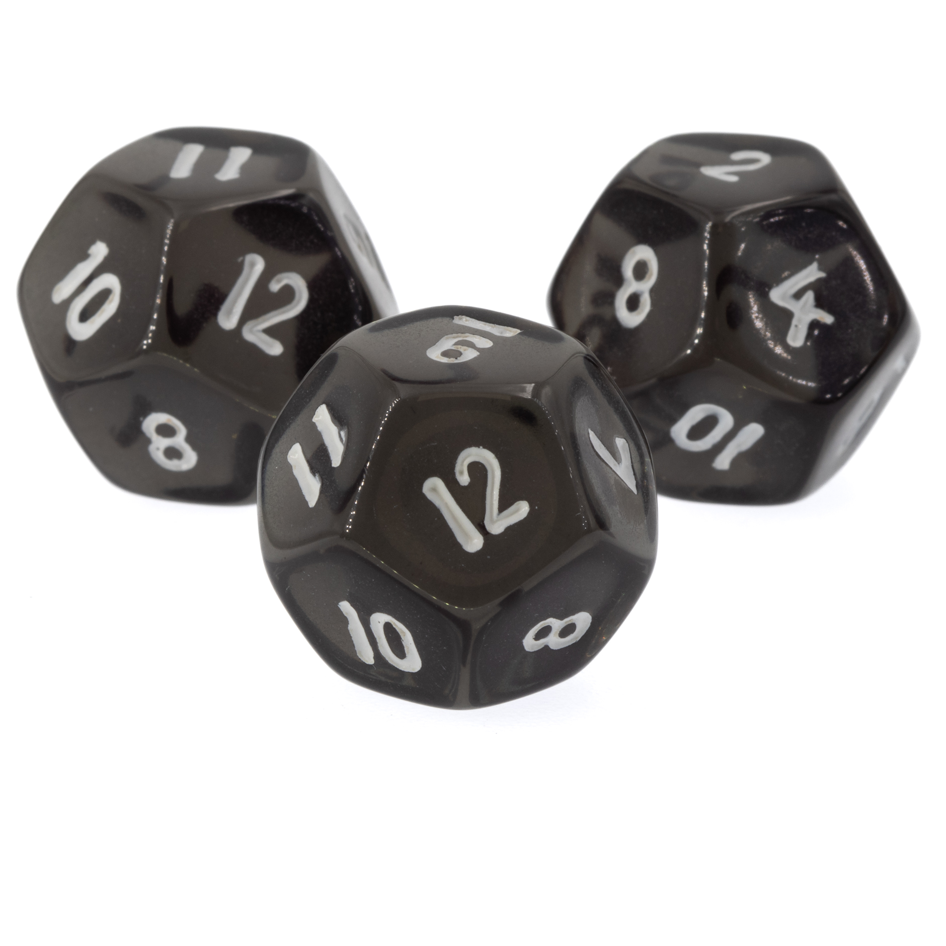 W12 Würfel in grau / weiß Transparent