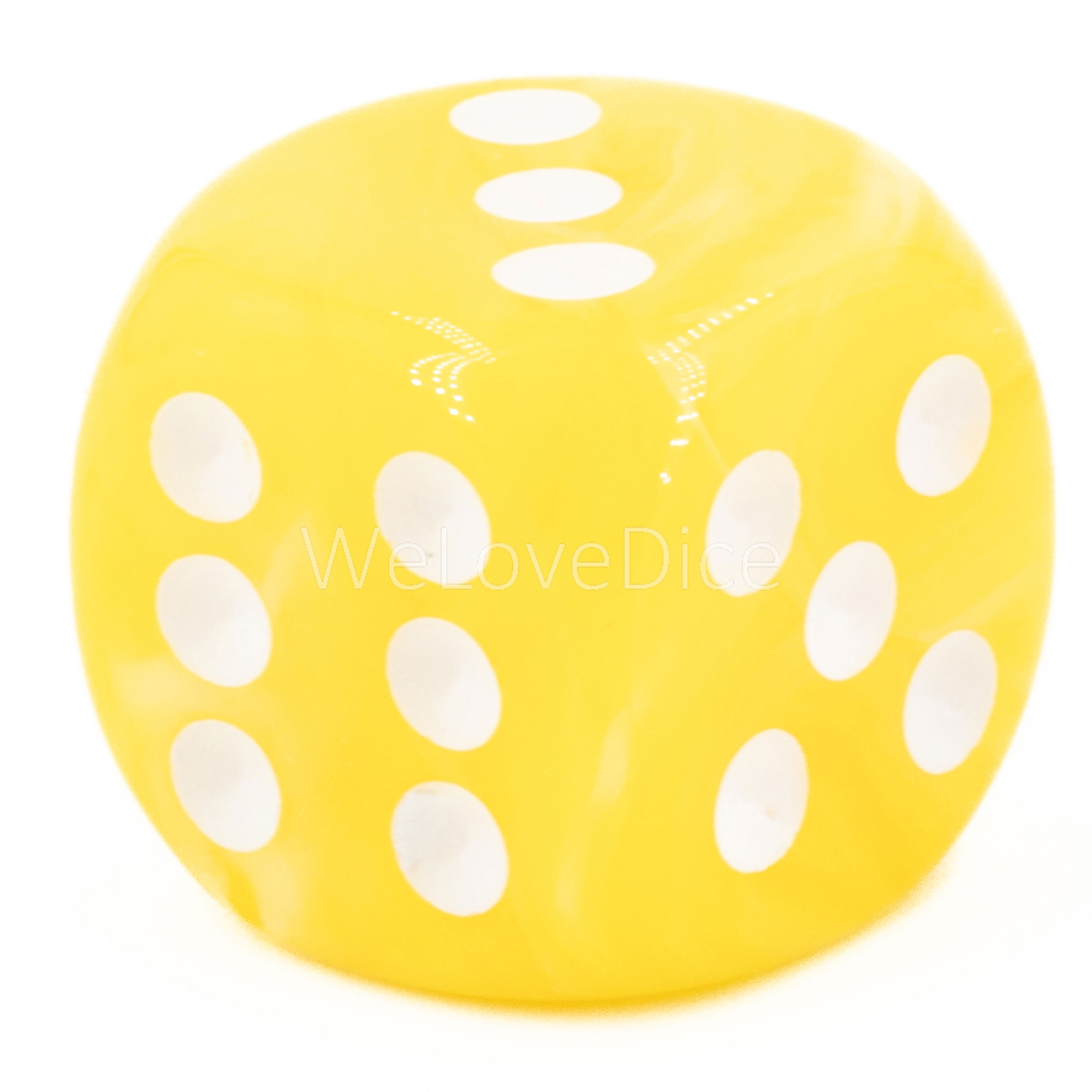 50mm Würfel in gelb / weiß Marmor