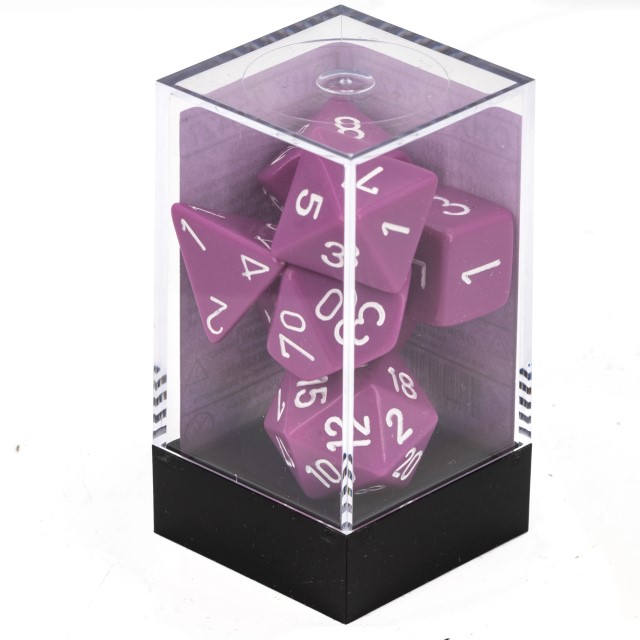 Satt Polyhedral hellviolett / weiß 7-Würfel Set