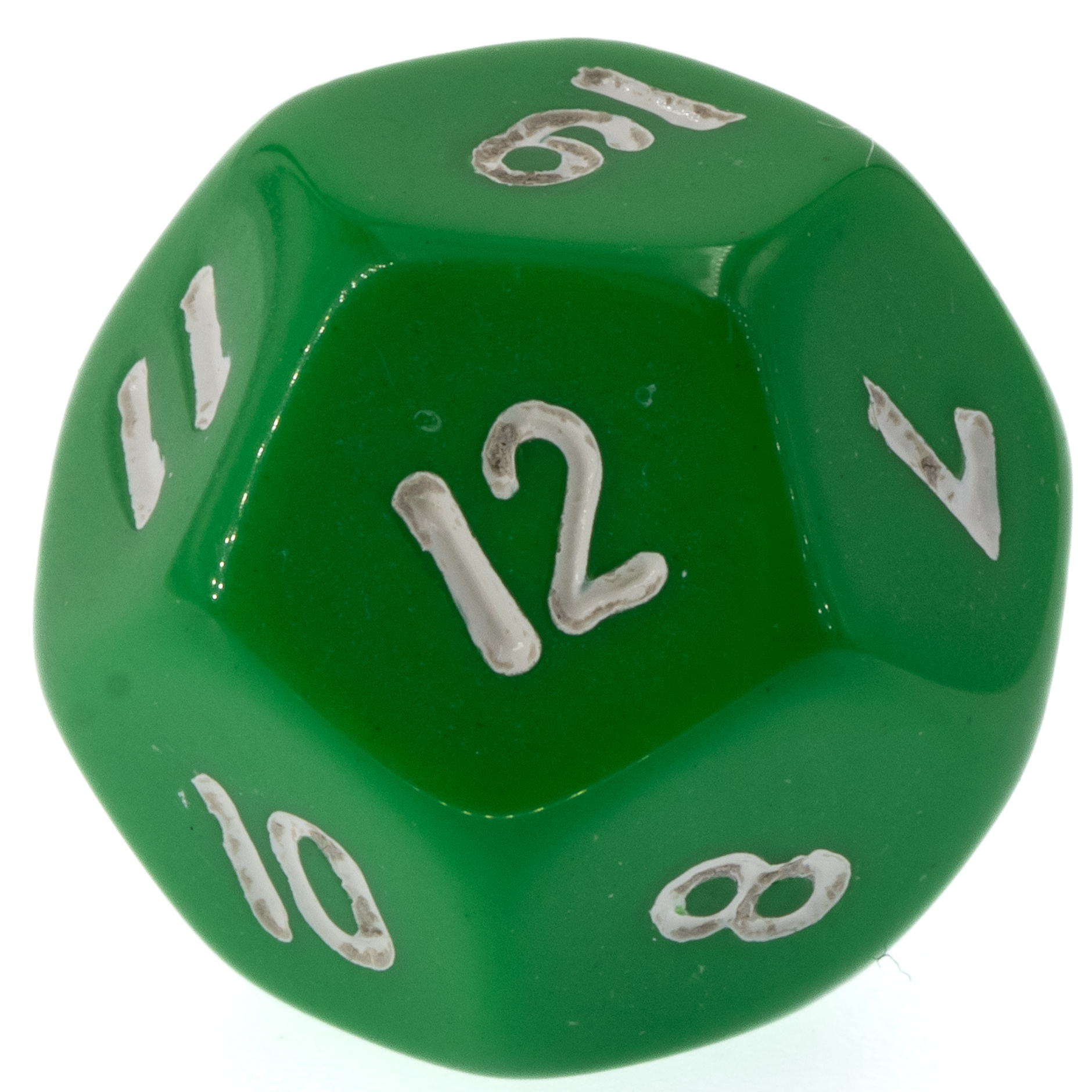 W12 Würfel in hellgrün / weiß Satt