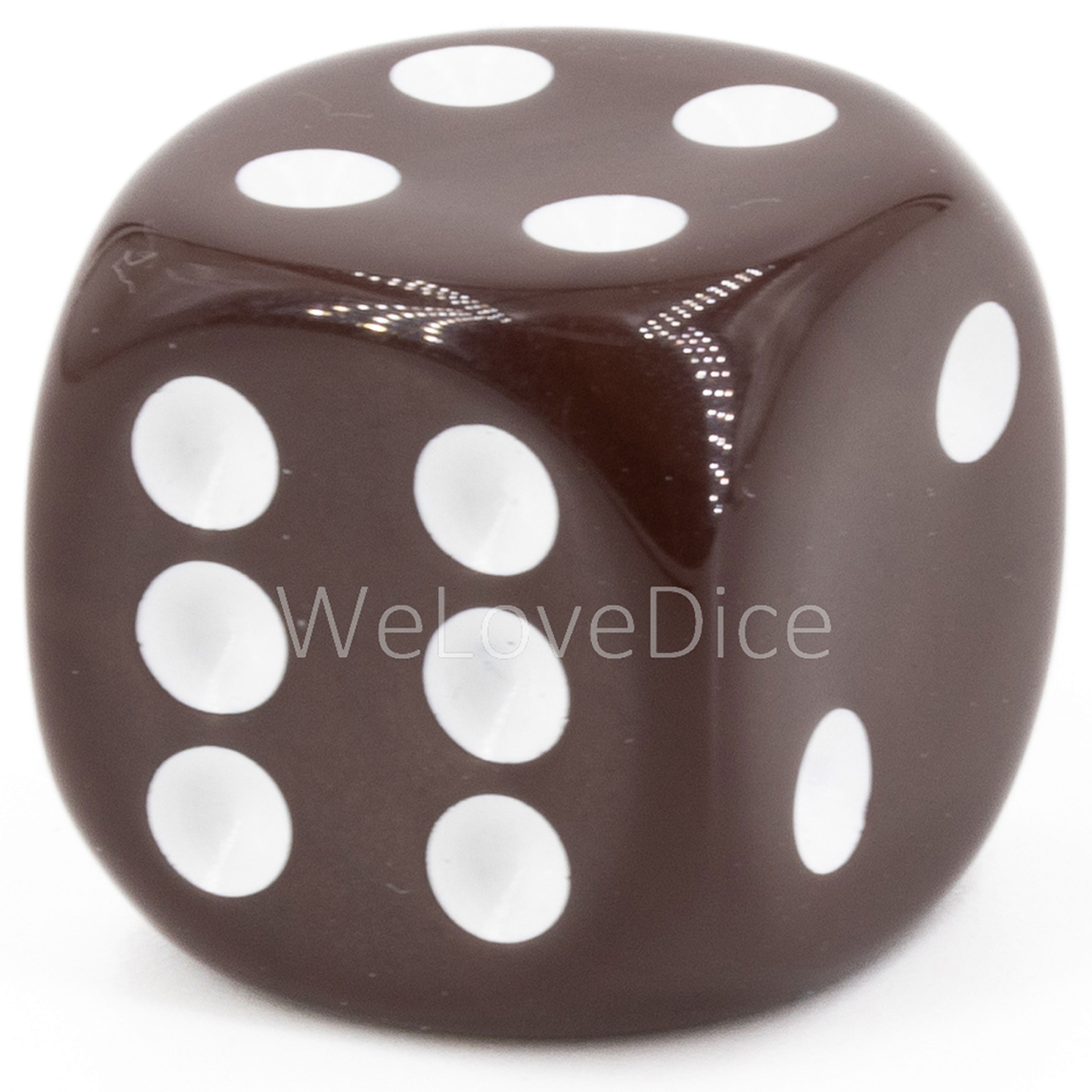30mm Würfel in braun / weiß Satt