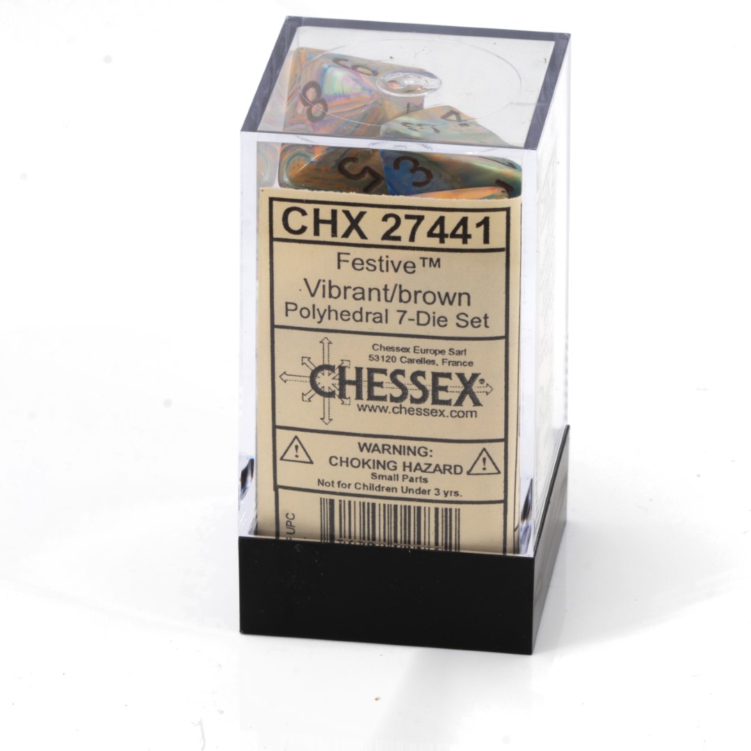 Festive® Polyhedral Vibrant / braun 7-Würfel Set