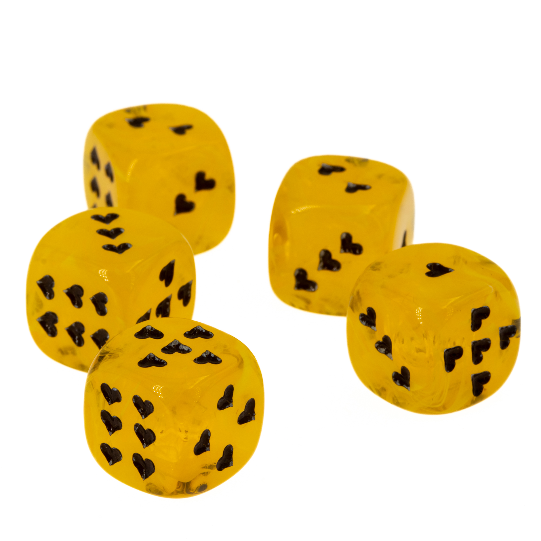 Herz Würfel in löwenzahn gelb / schwarz Marmor