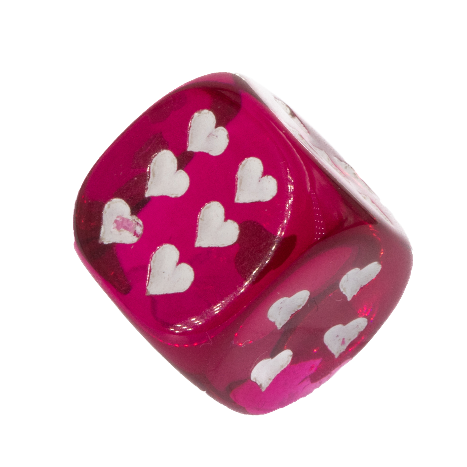 Herz Würfel in himmber sorbet / Weiß Transparent