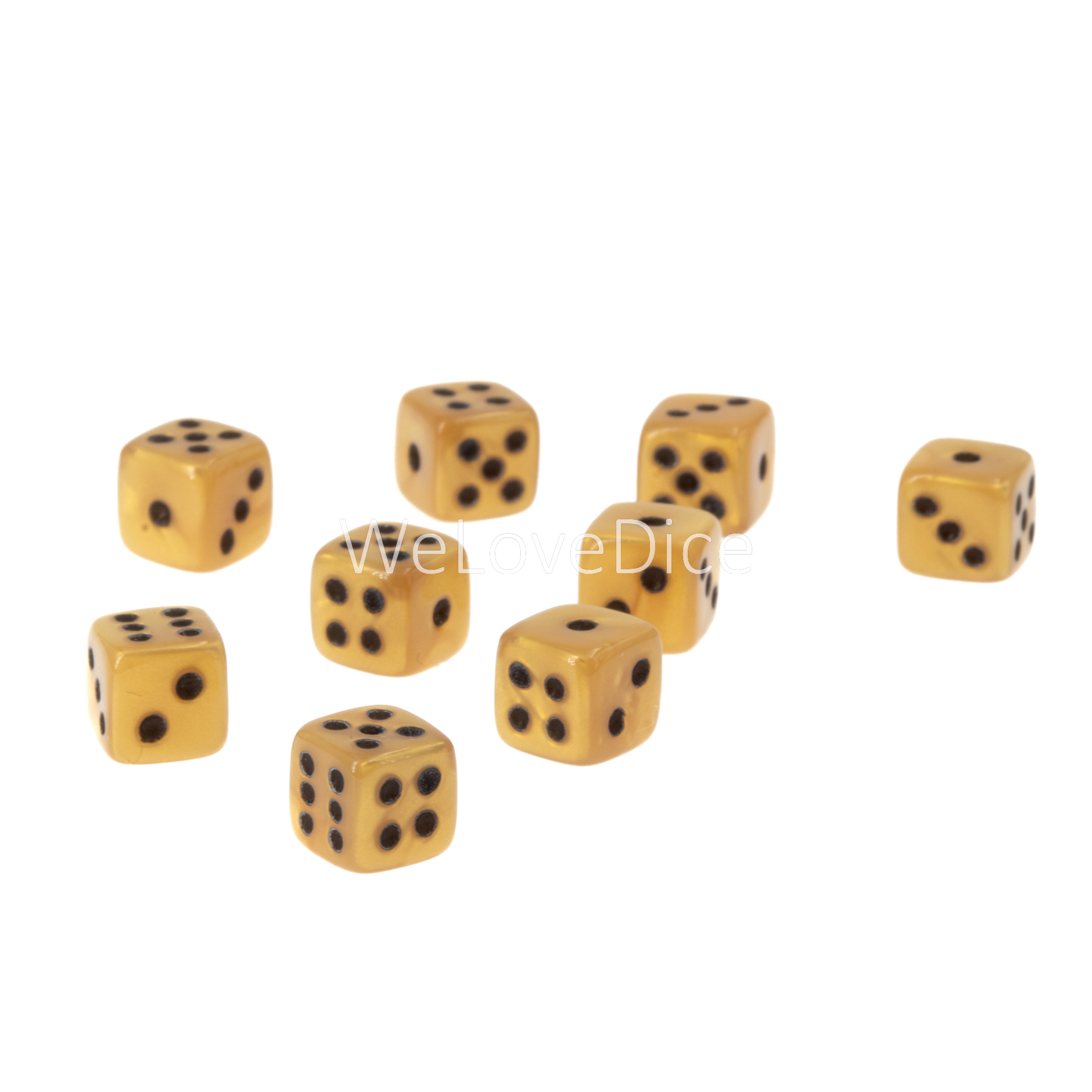 7mm Würfel in goldfarben / schwarz Seide