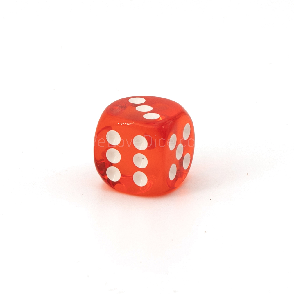 10mm Würfel in orange / weiß Transparent