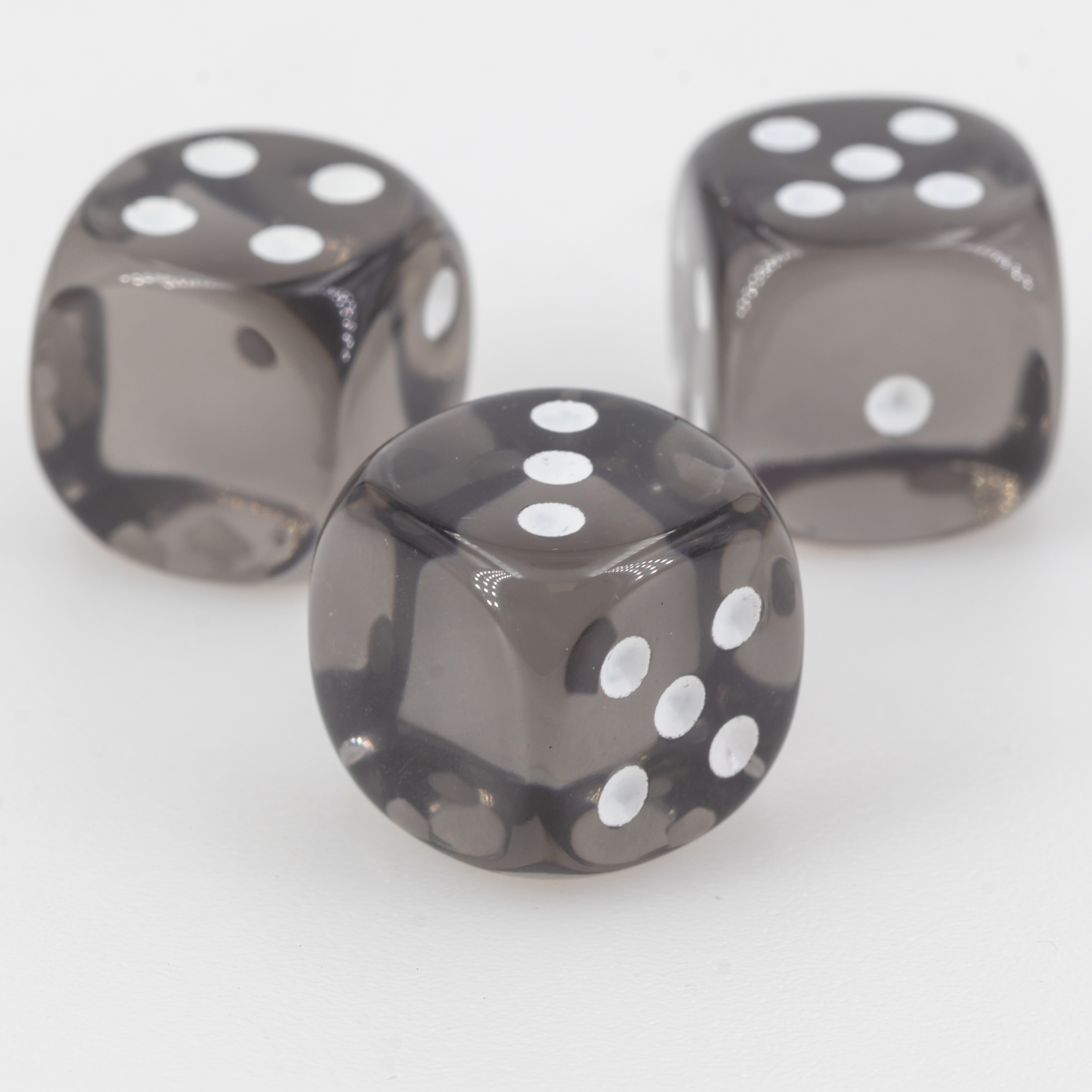 16mm Würfel in grau / weiß Transparent ohne "6"