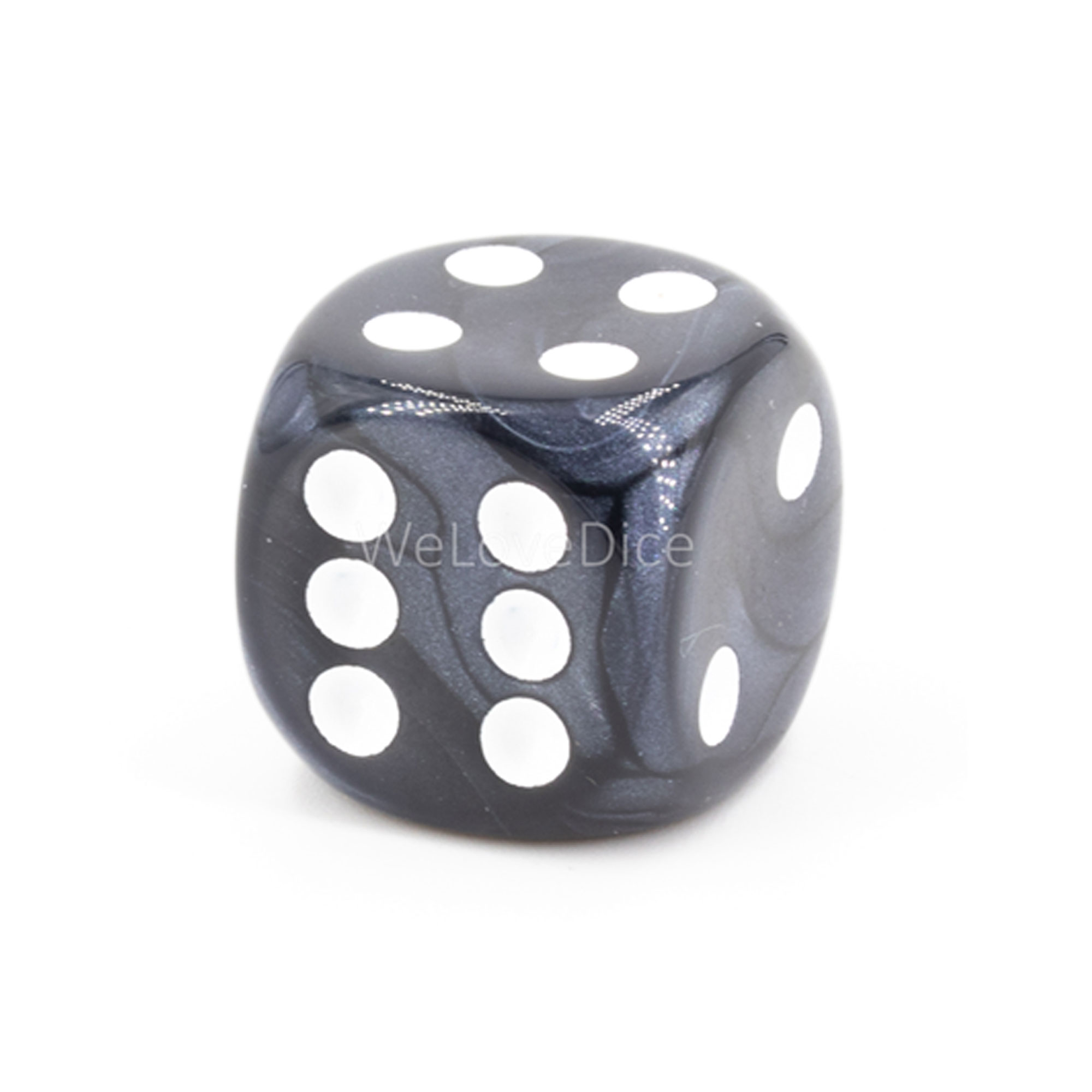 16mm Würfel in anthrazit / weiß Seide