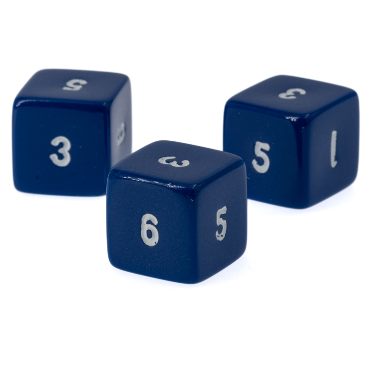 W6 Würfel in dunkelblau / weiß Satt