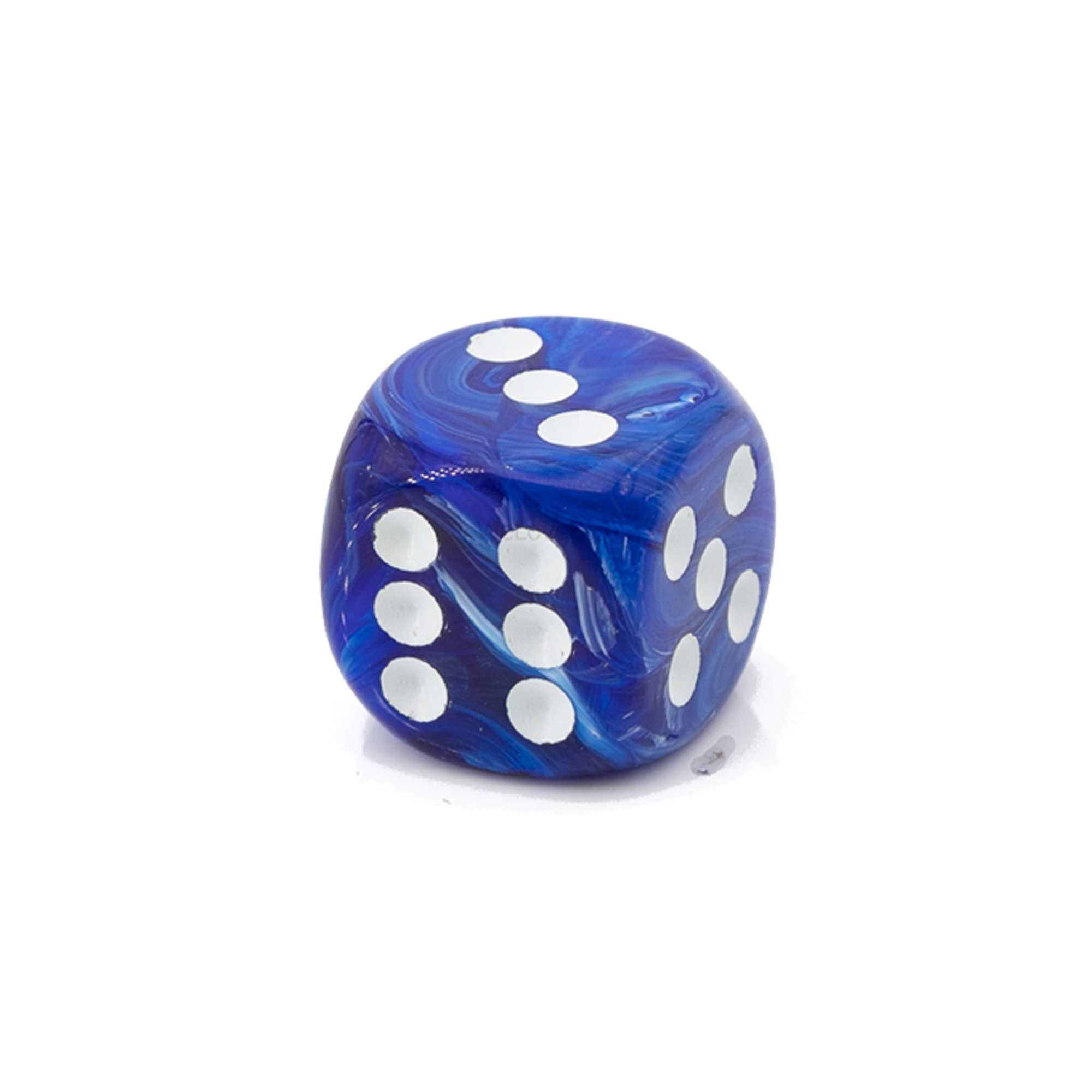 12mm Würfel in blau  / weiß Marmor