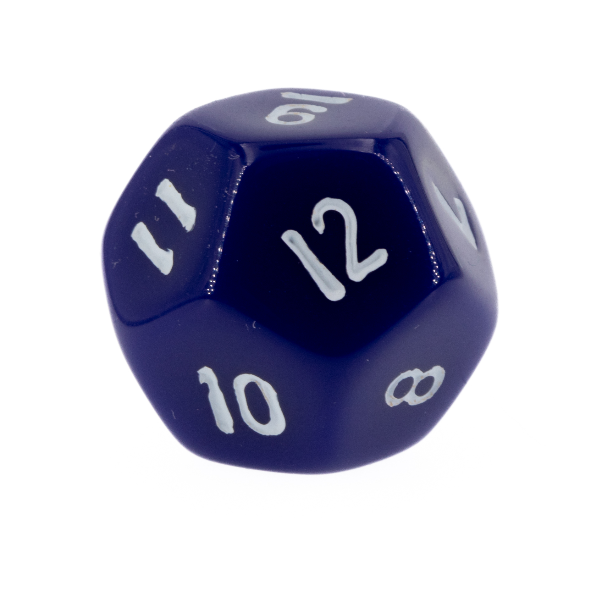 W12 Würfel in dunkelblau / weiß Satt