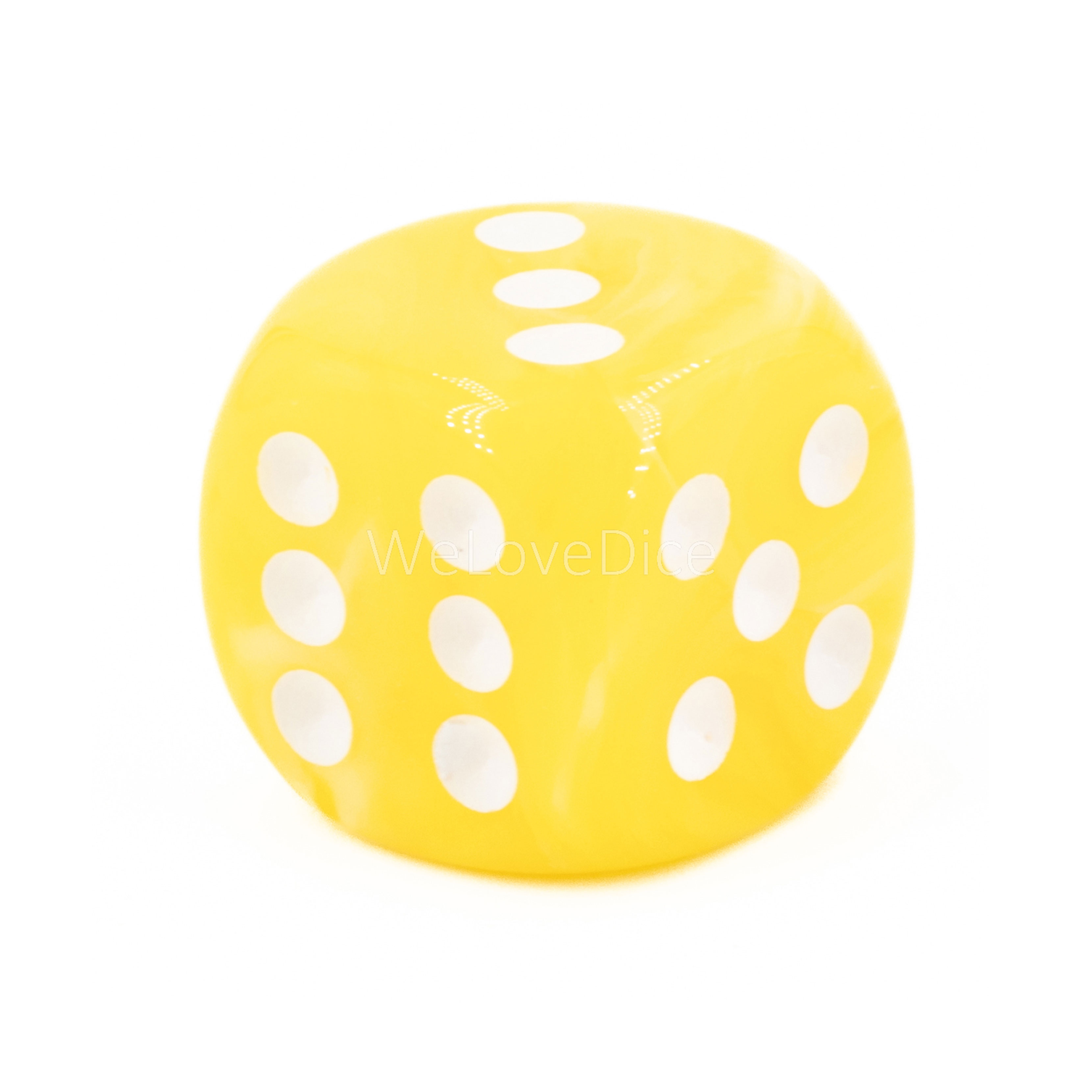 18mm Würfel in gelb / weiß Marmor