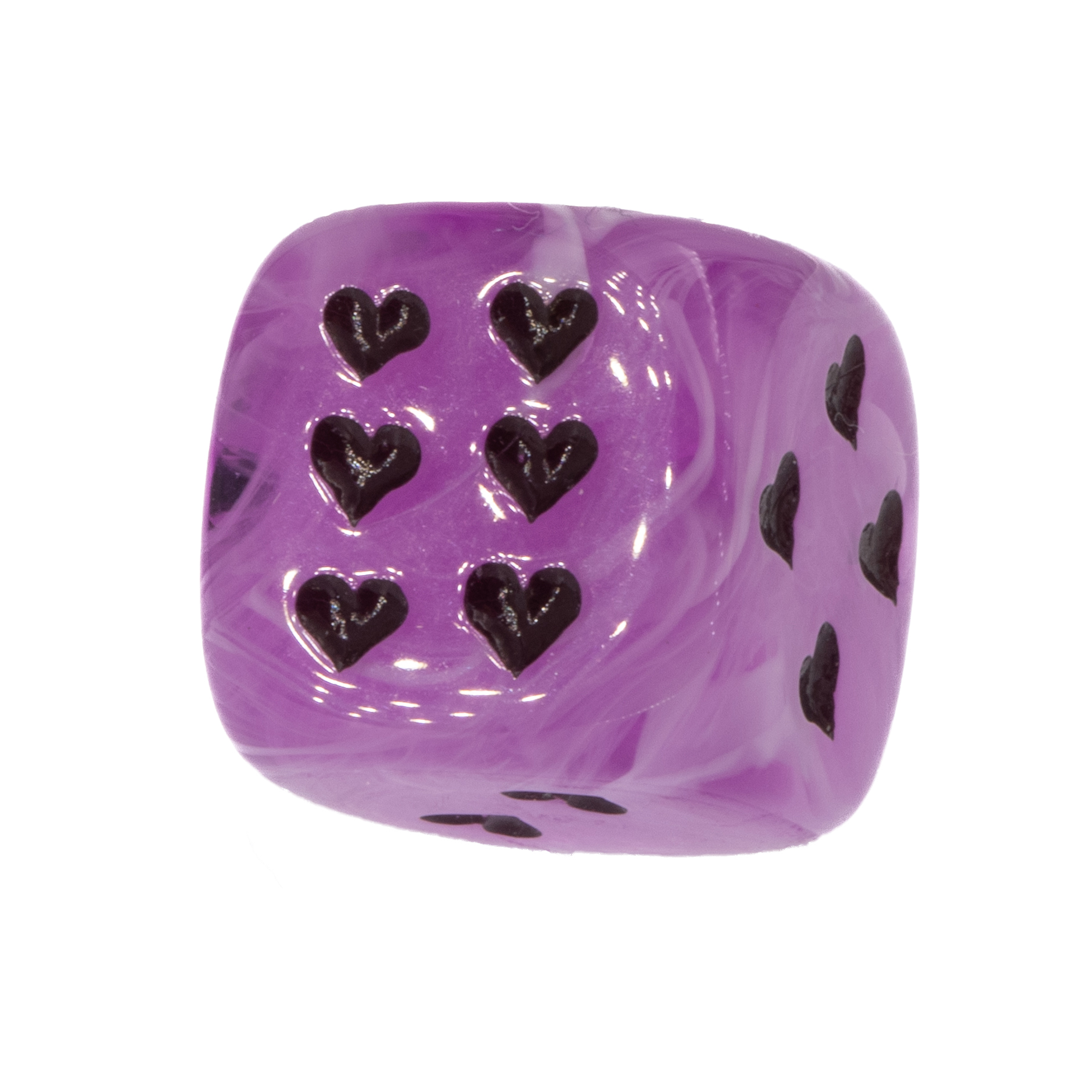 Herz Würfel in stiefmütterchen lila /schwarz Marmor