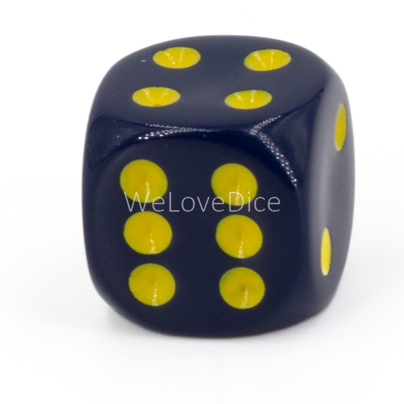 30mm Würfel in dunkelblau / gelb Satt