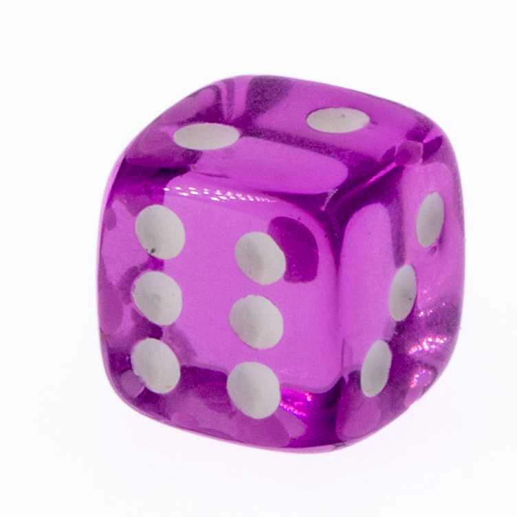 5mm Würfel in flieder / weiß Transparent