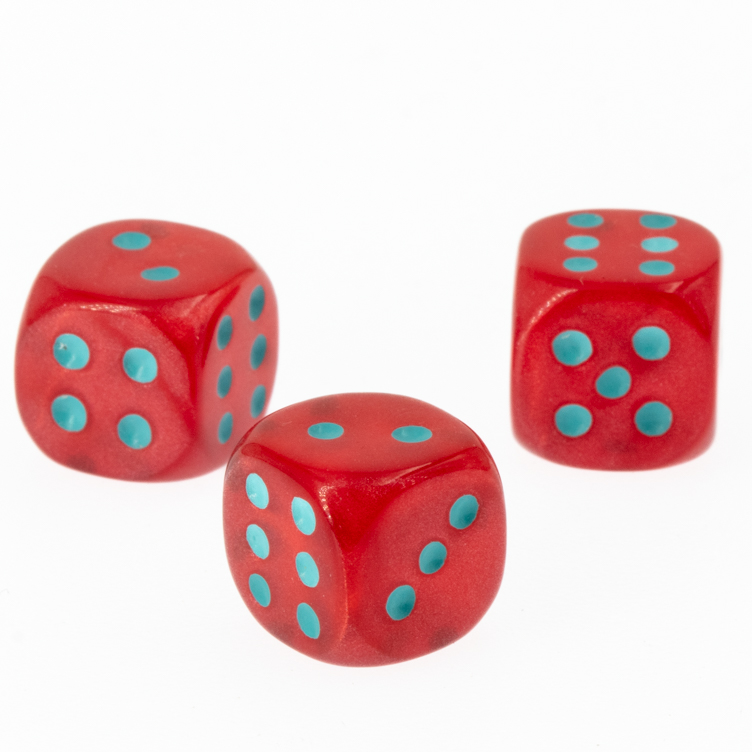 10mm Würfel in rot  Seide