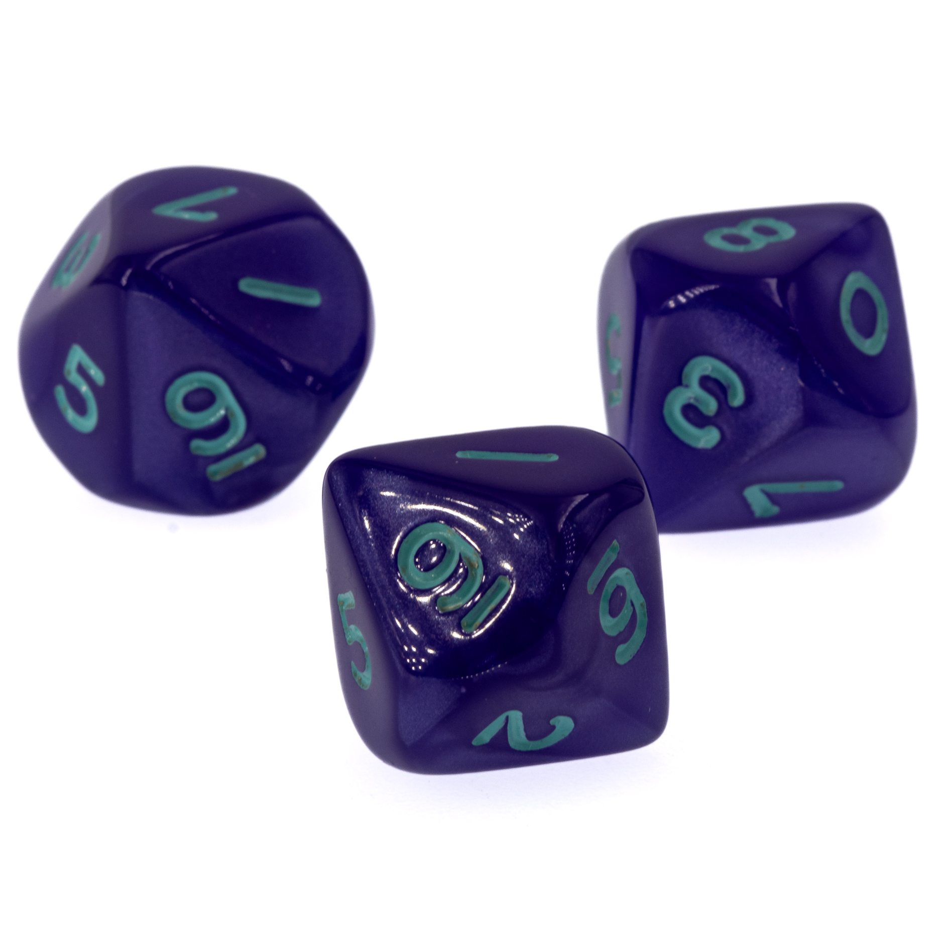 W10 Würfel in lila / türkis Seide