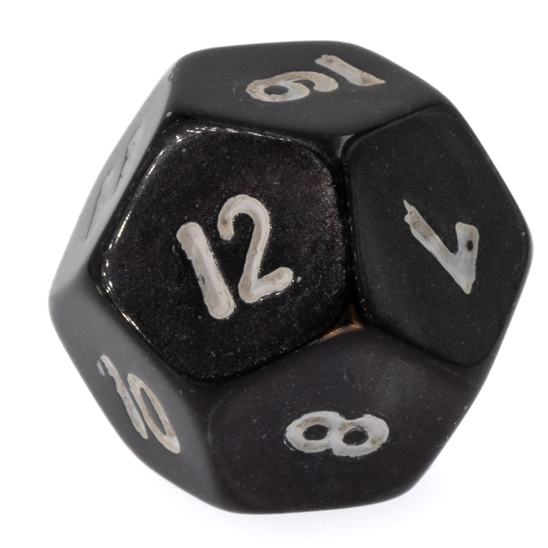 W12 Würfel in dunkelgrau / weiß Satt