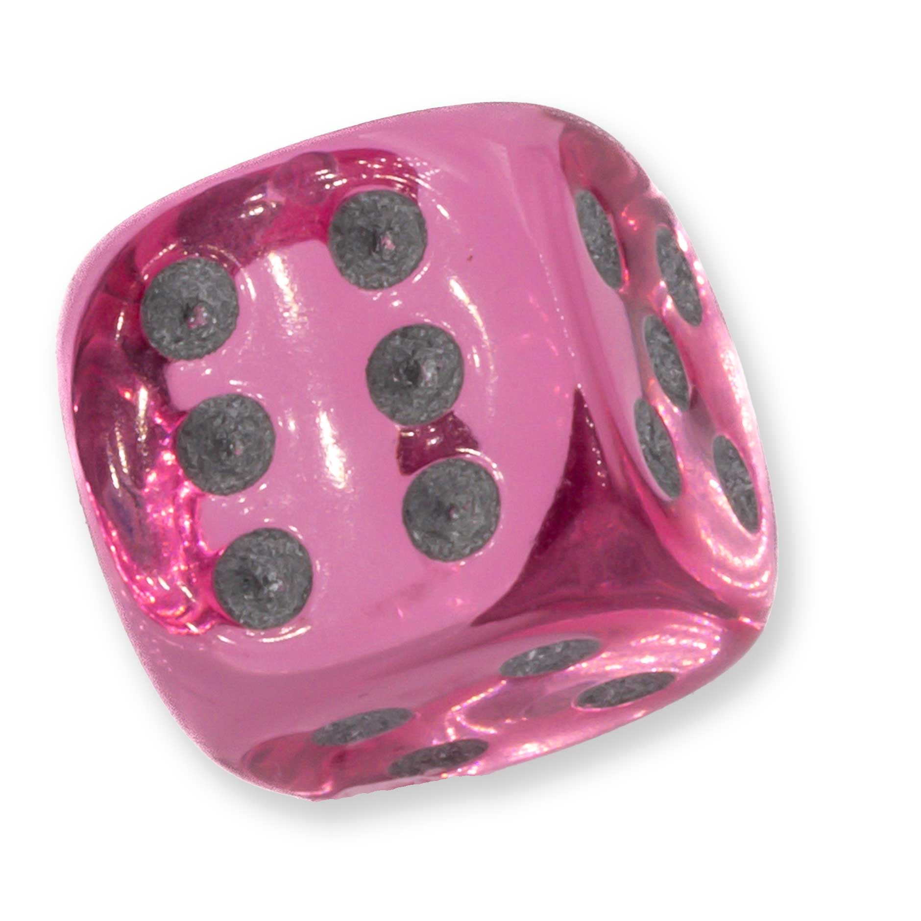 12mm Würfel in pink / silber Transparent