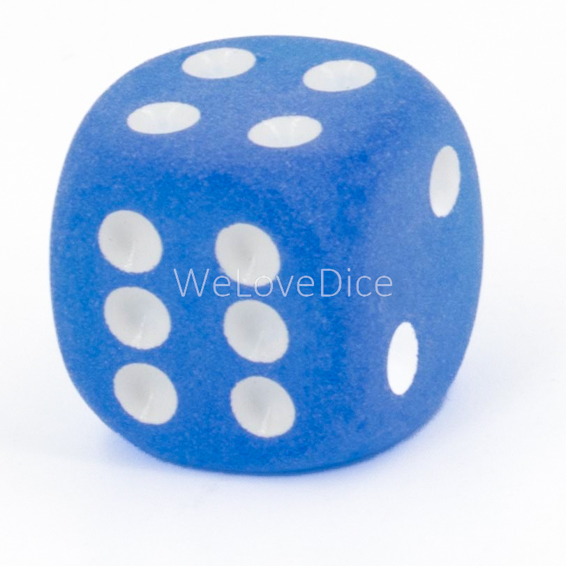 16mm Würfel in blau transparent / weiß Matt Transparent