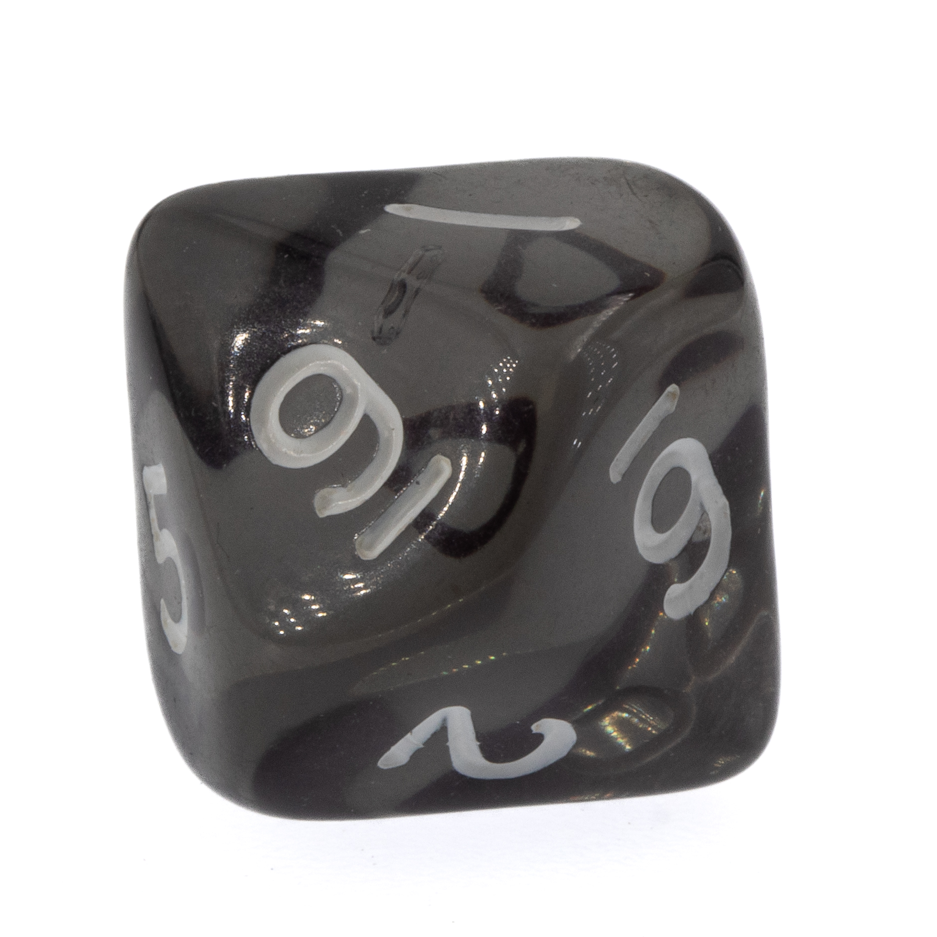 W10 Würfel in grau / weiß Transparent