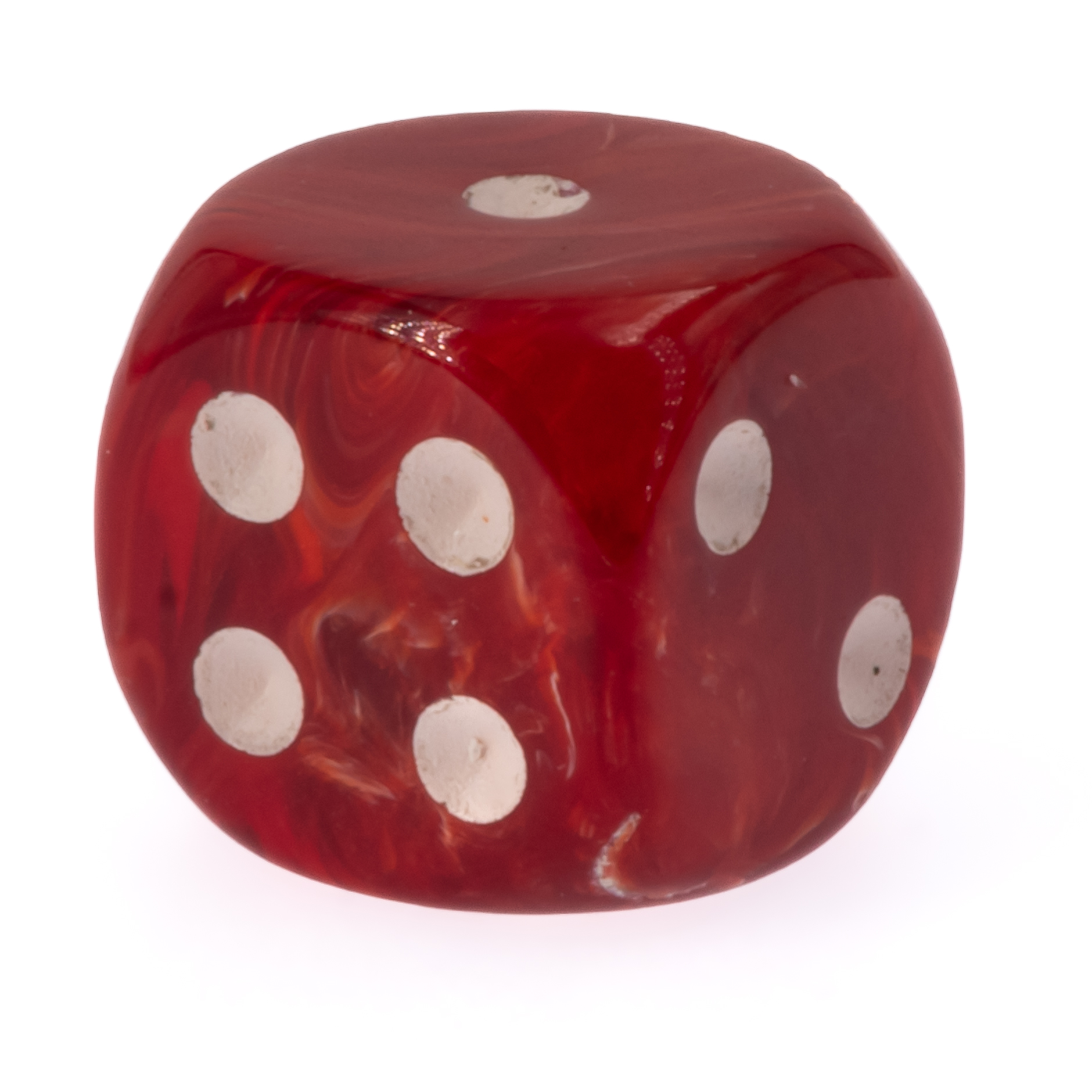 14mm Würfel in rot marmor / gold Marmor