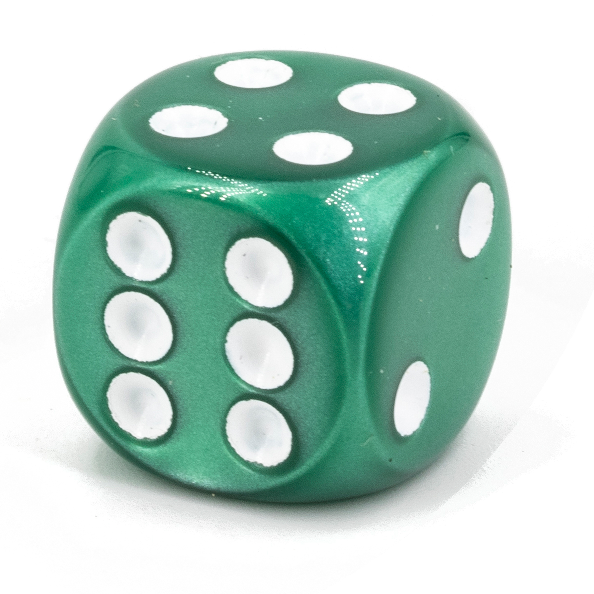 20mm Würfel in grün / weiß Seide