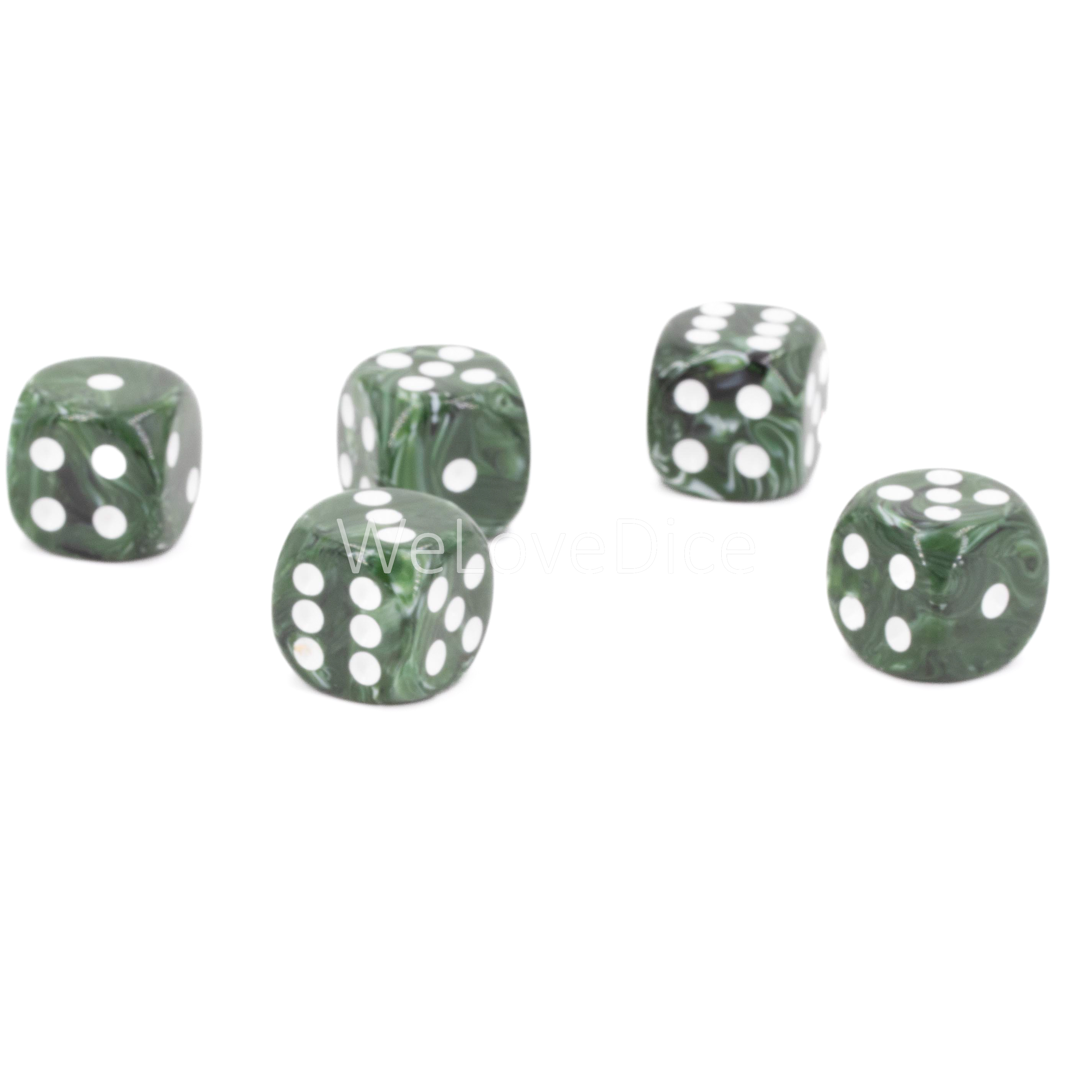 16mm Würfel in waldgrün / weiß Marmor