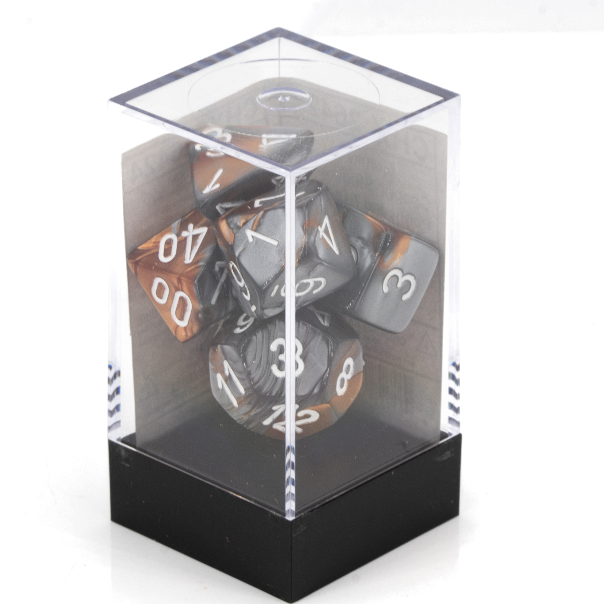 Gemini® Polyhedral Kupfer-Stahl / weiß 7-Würfel Set