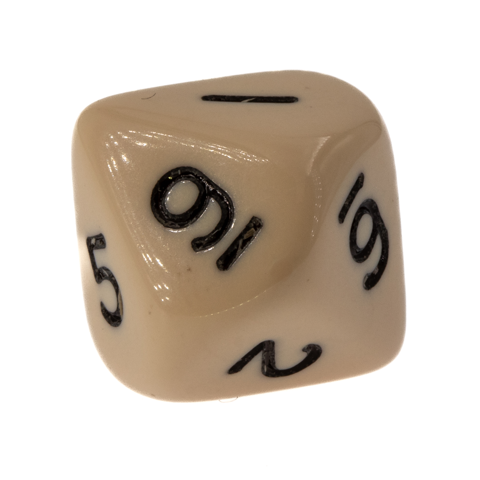 W10 Würfel in elfenbein / schwarz Satt