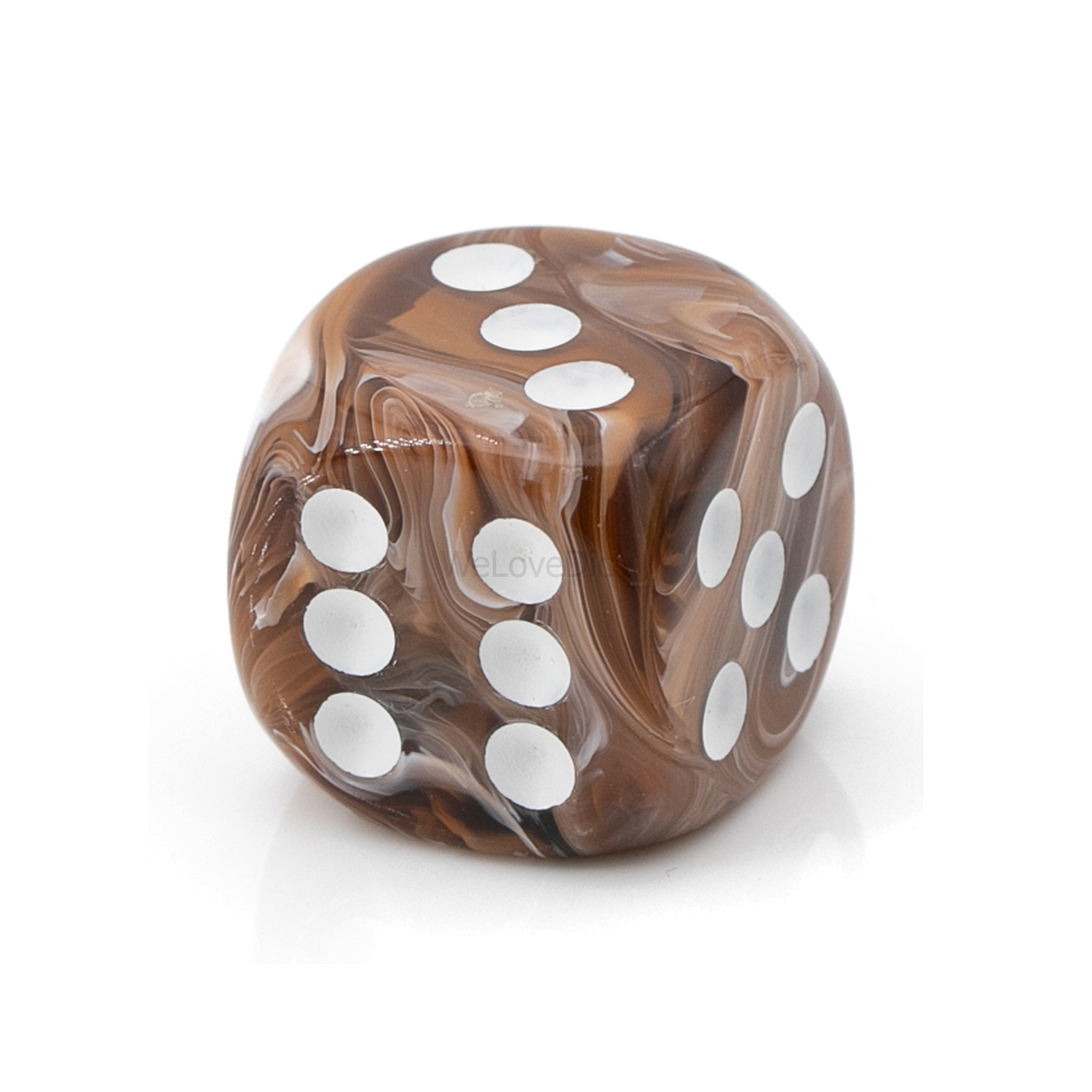 14mm Würfel in braun / weiß Marmor