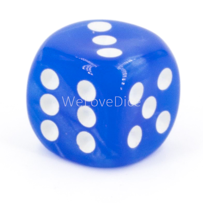 16mm Würfel in blau / weiß Seide