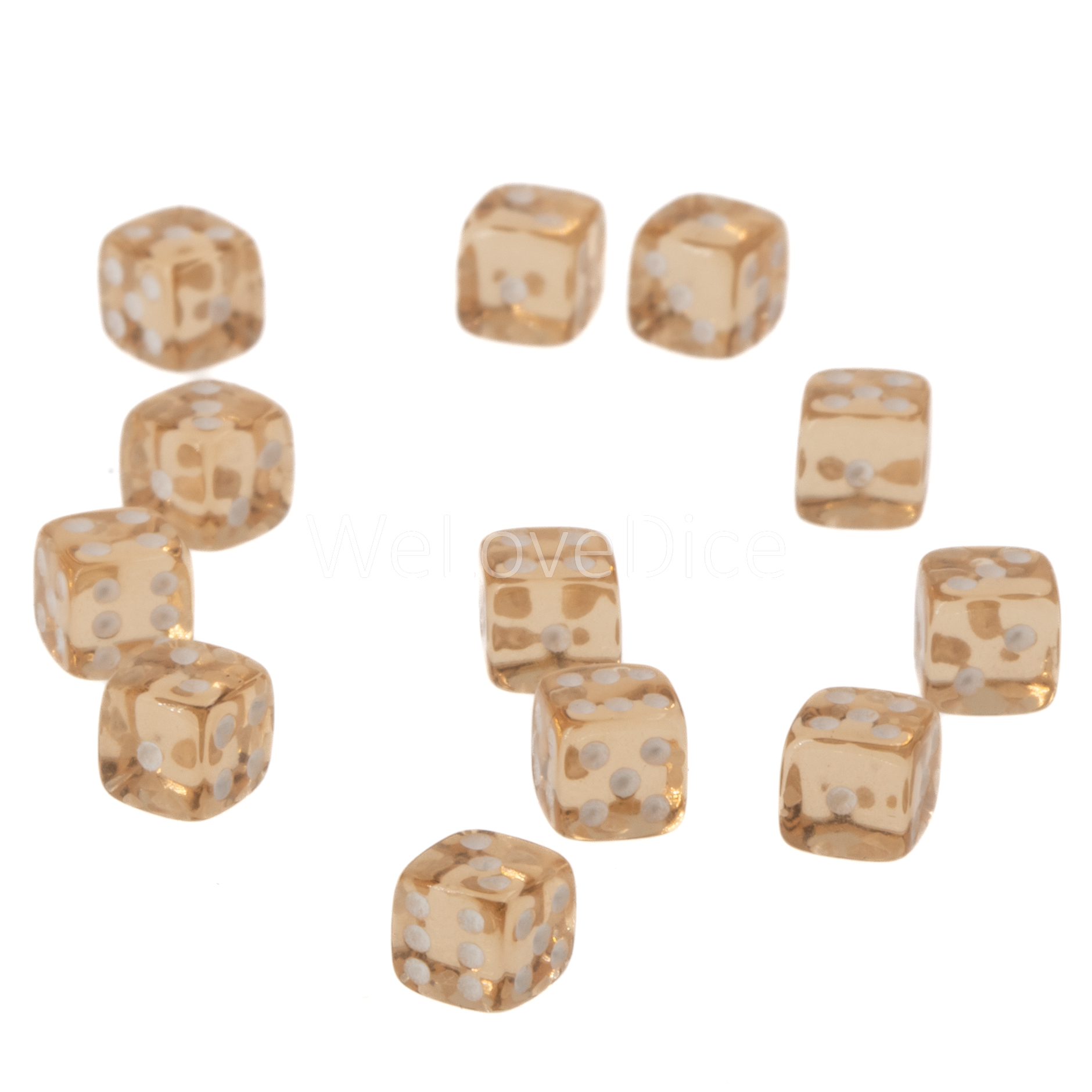 5mm Würfel in camel braun / weiß Transparent