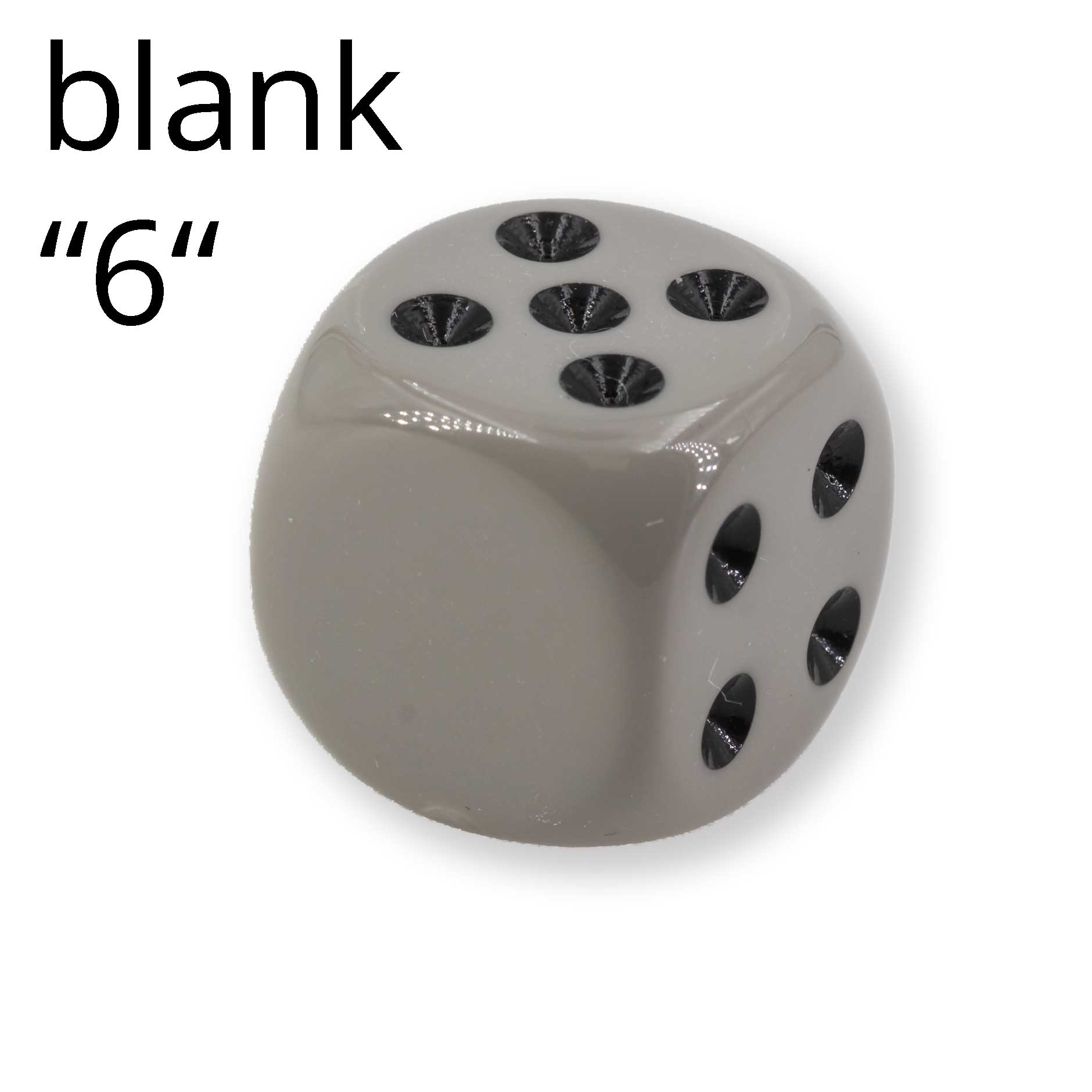 16mm Würfel in grau / schwarz Satt ohne "6"