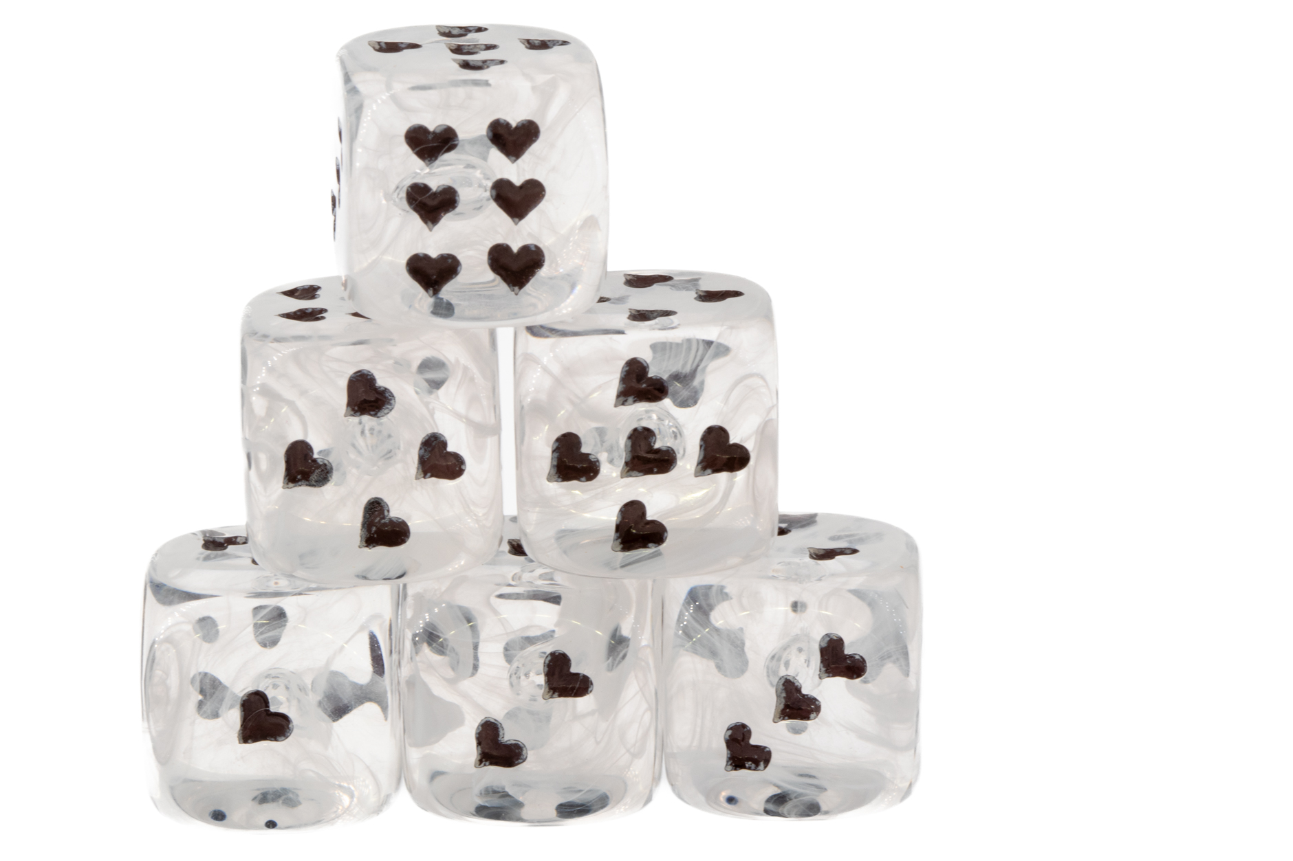 Herz Würfel in nebel weiß / schwarz Marmor