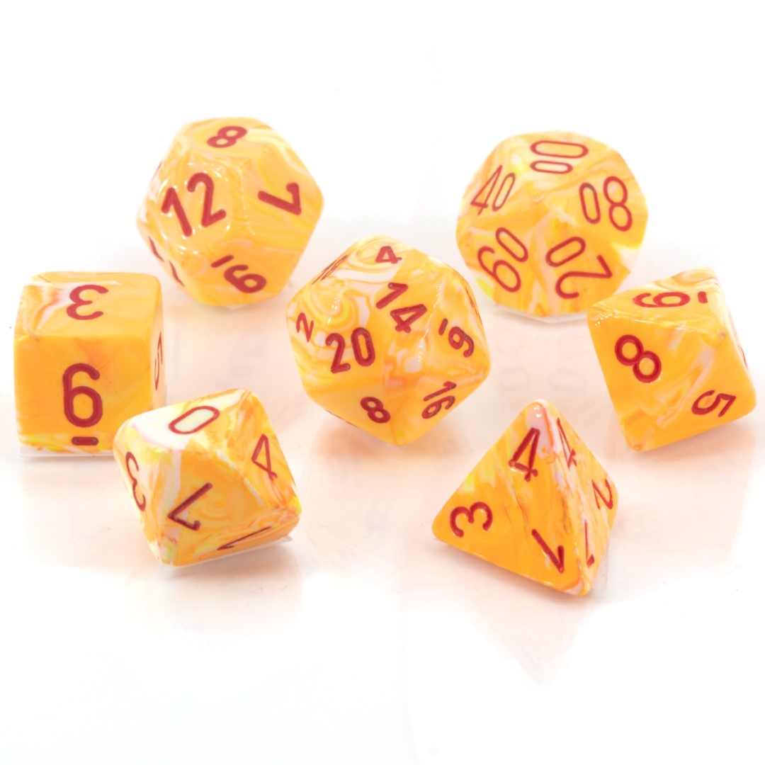 Festive® Polyhedral Sunburst / rot 7-Würfel Set