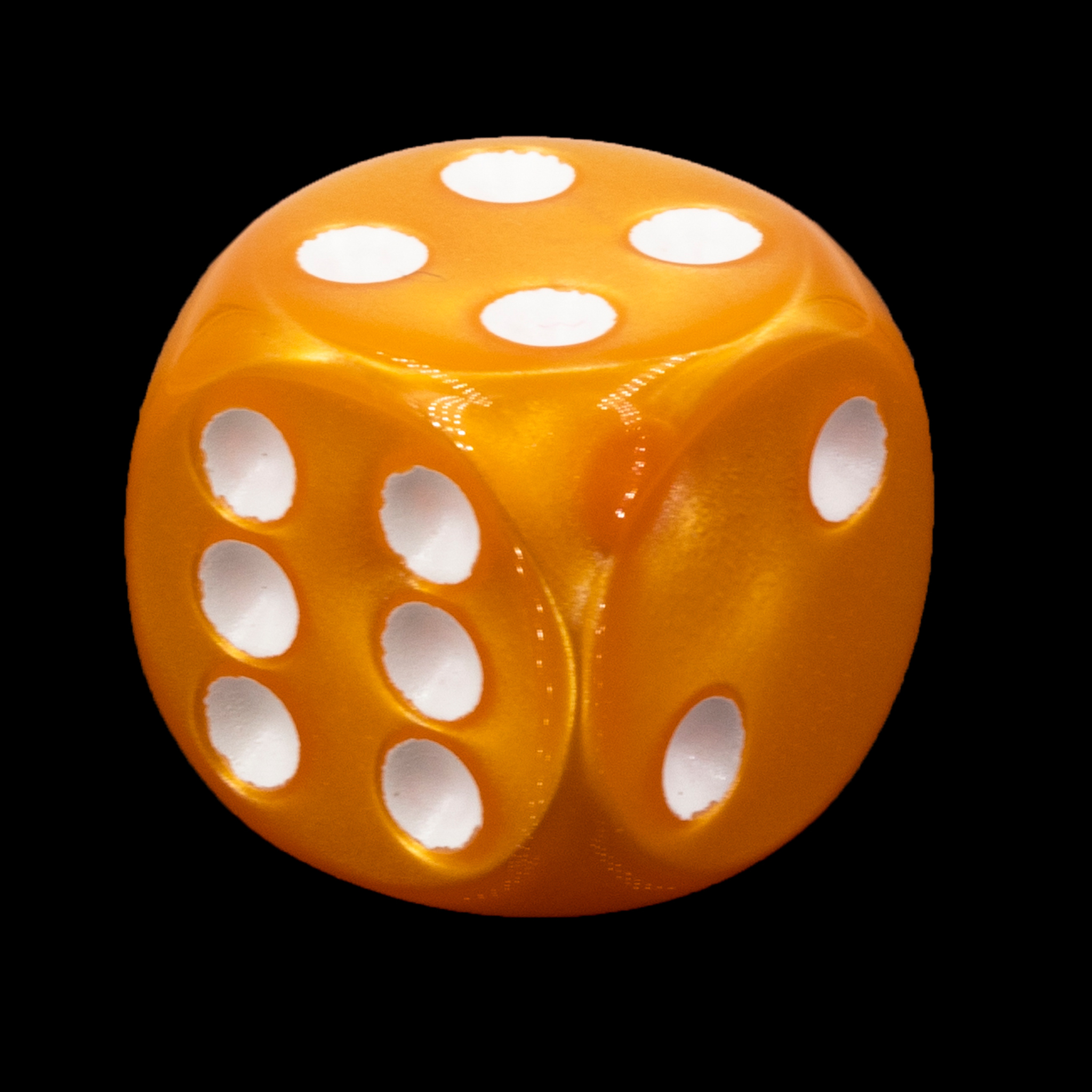 10mm Würfel in orange / weiß Seide