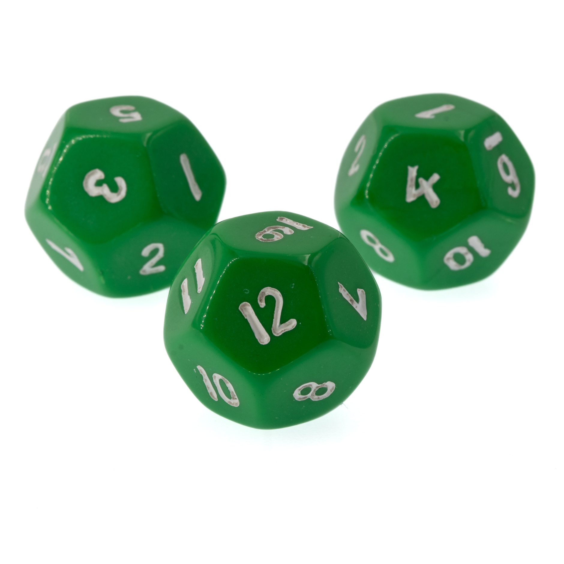 W12 Würfel in hellgrün / weiß Satt